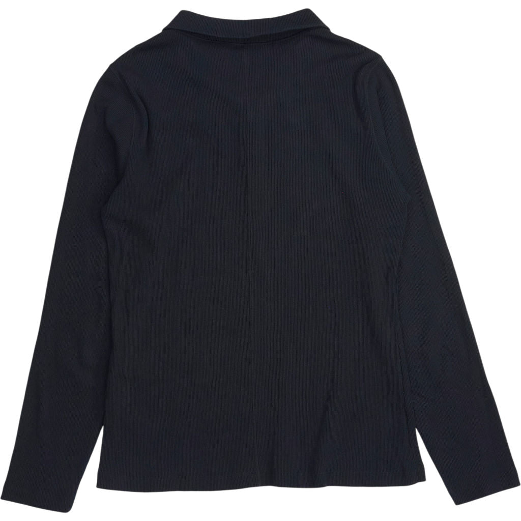 Baukjen Black Long Sleeve Zip Ribbed Top