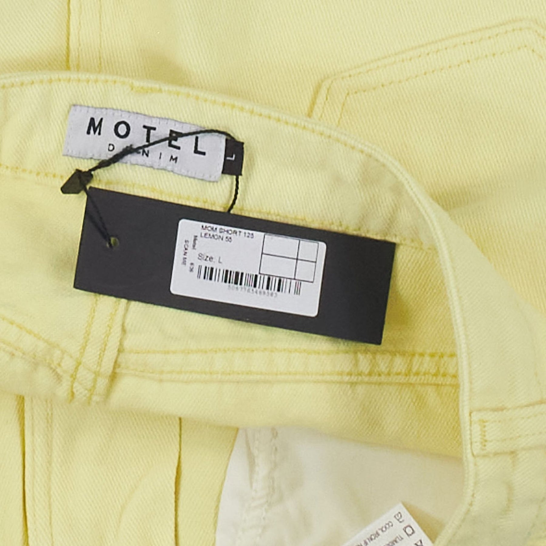 Motel Lemon Denim Mom Shorts
