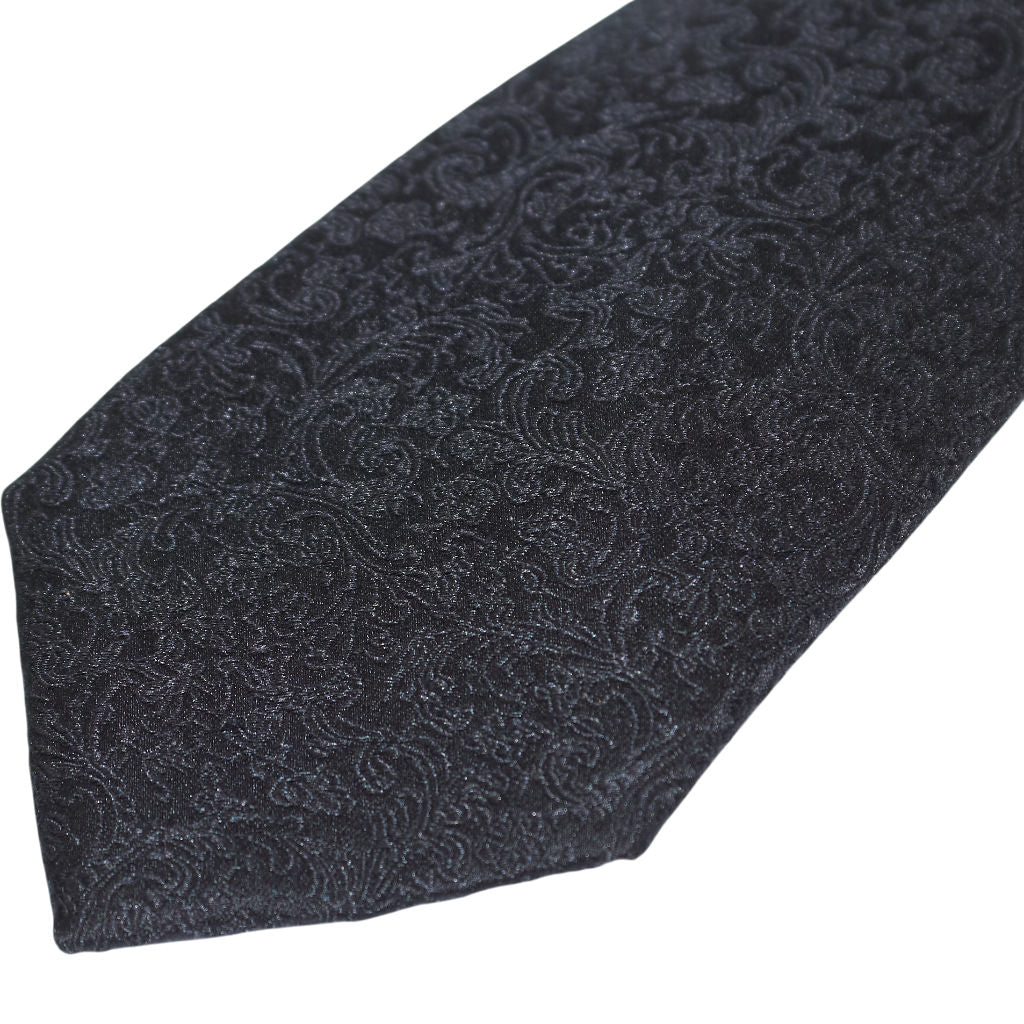 Moss Black Silk Tie