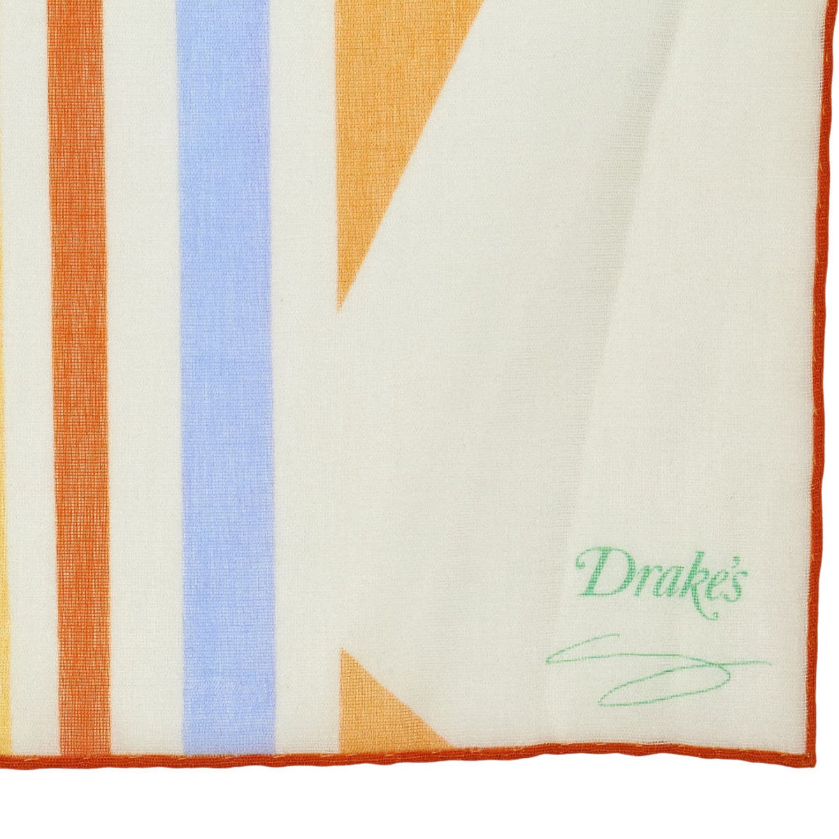 Drake's Multicolour Striped Square