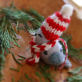 Felted Seal with hat and scarf Christmas Decoration