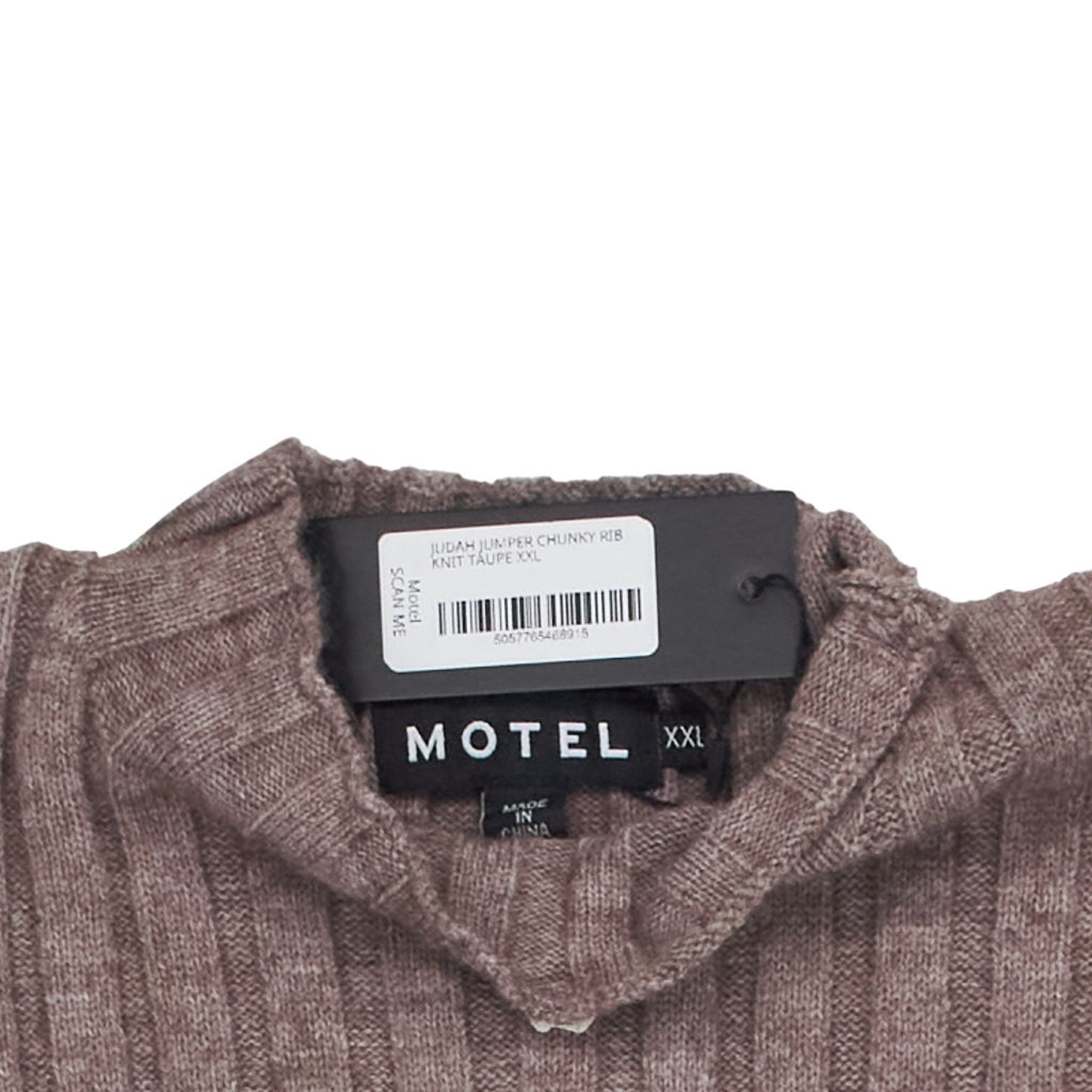 Motel Taupe Juda Jumper Chunky Rib Knit