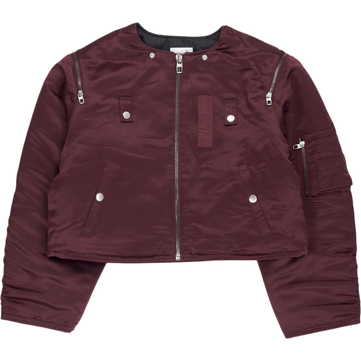 Beatrice X OTW Burgundy Hooded Jacket with Lace Trim