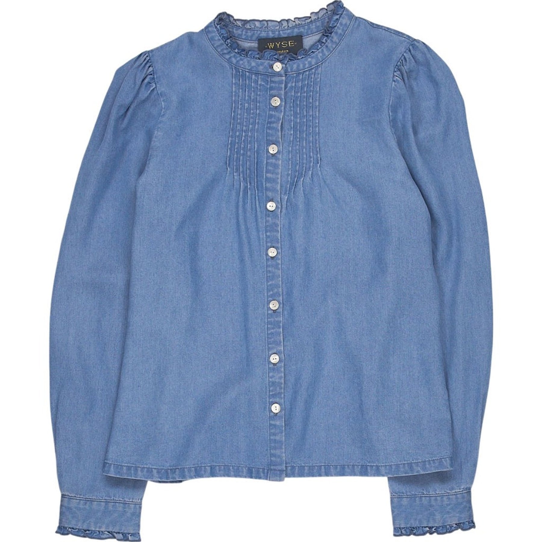 Wyse London Blue Ruffled Blouse 1