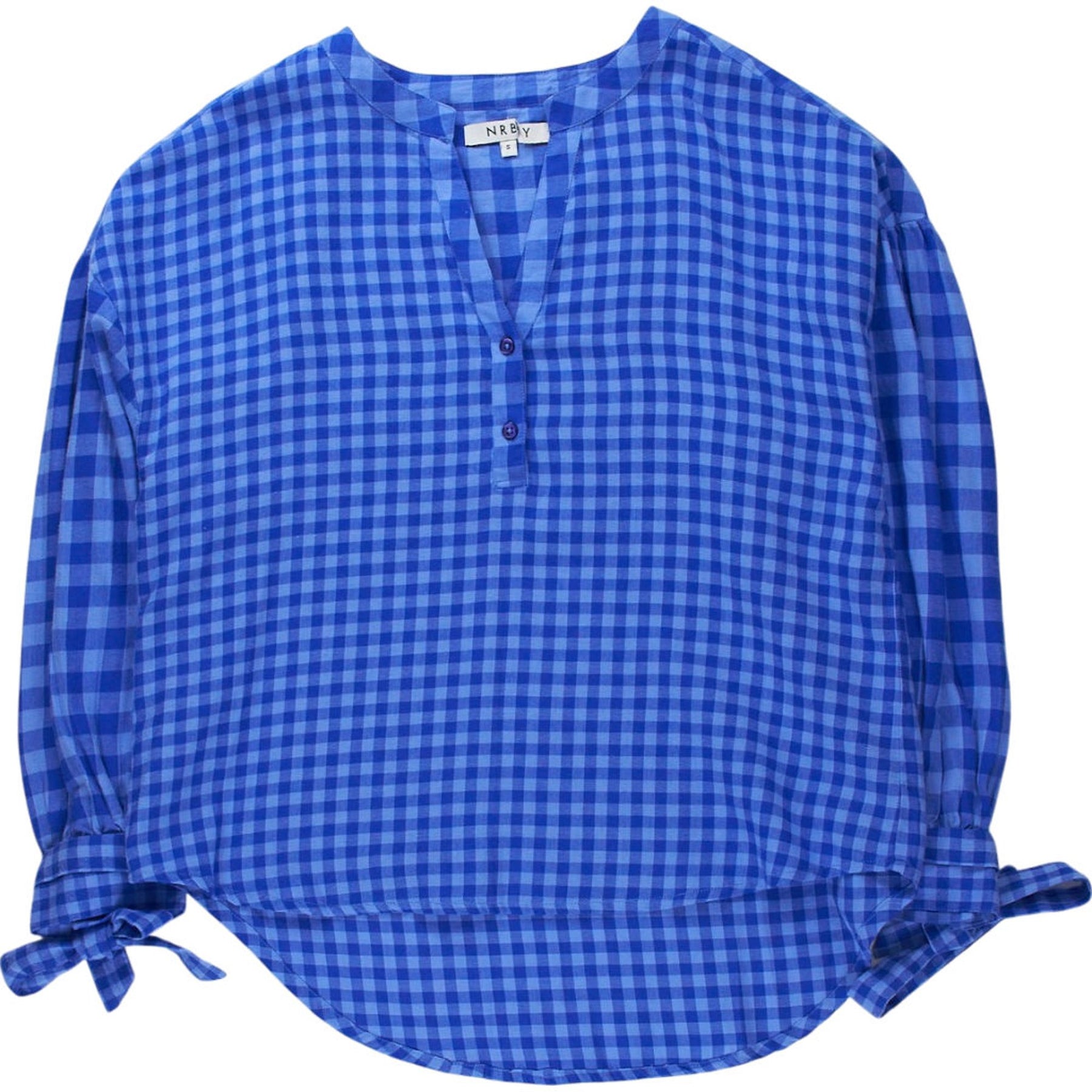 NRBY Blue Check Cotton Blouse