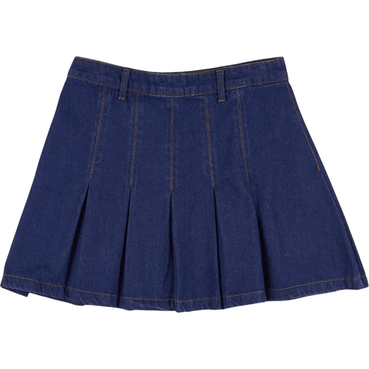 OMNES Blue Denim Pleated Skirt