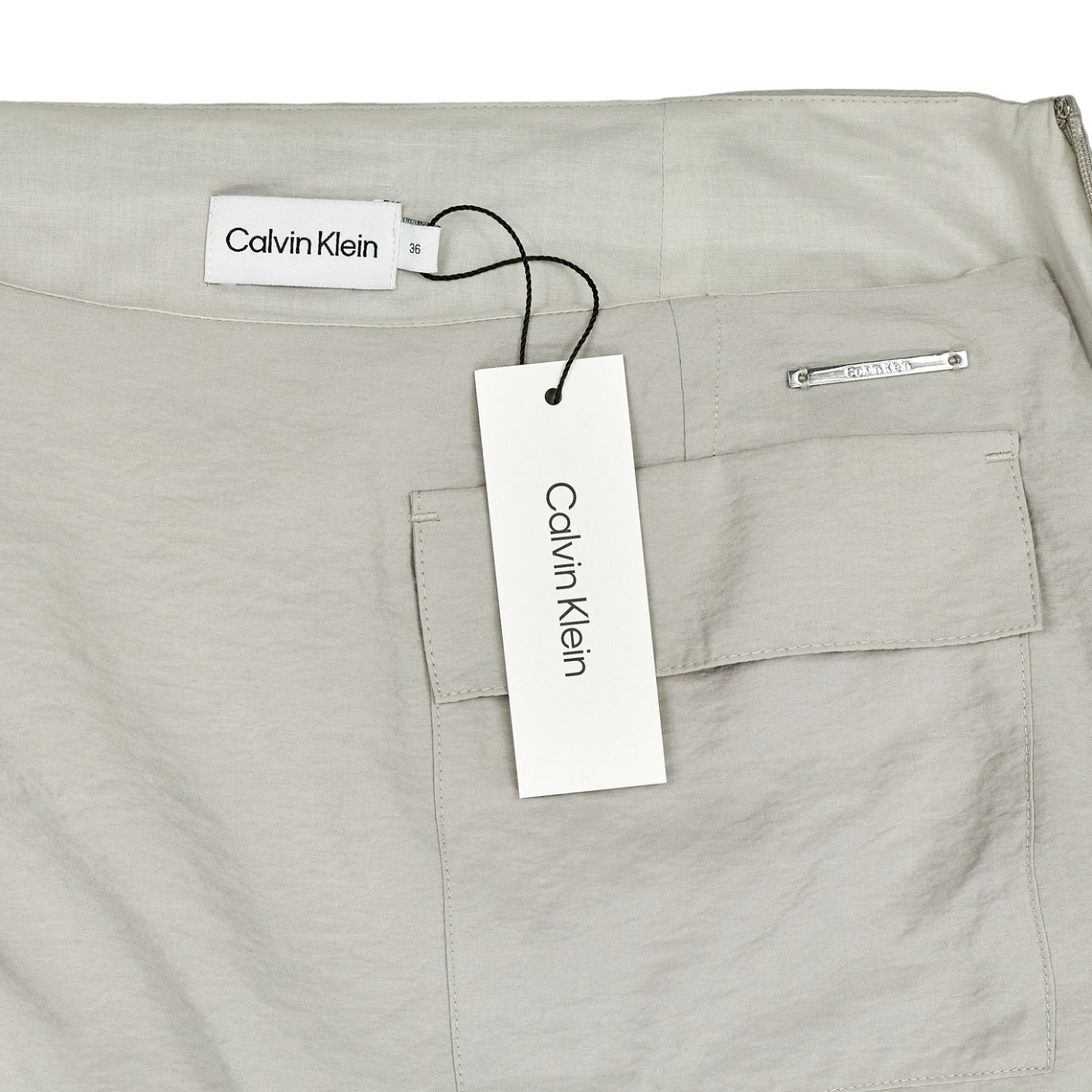 Calvin Klein White Viscose Nylon Blend Mini Skirt