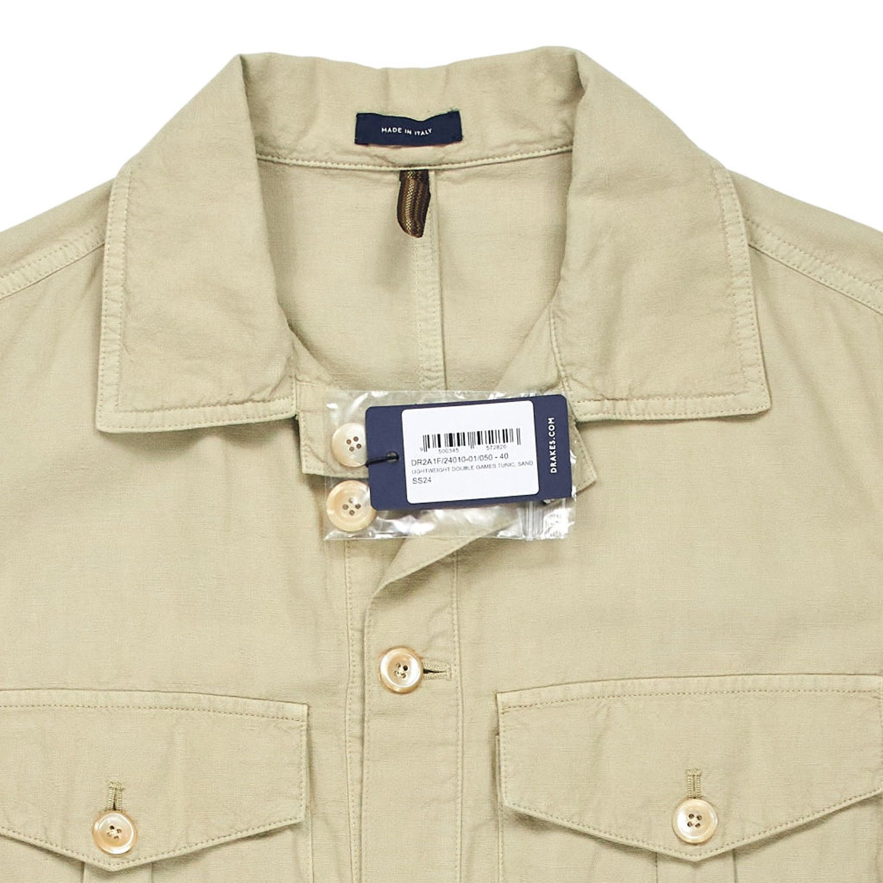 Drakes Beige Linen Jacket