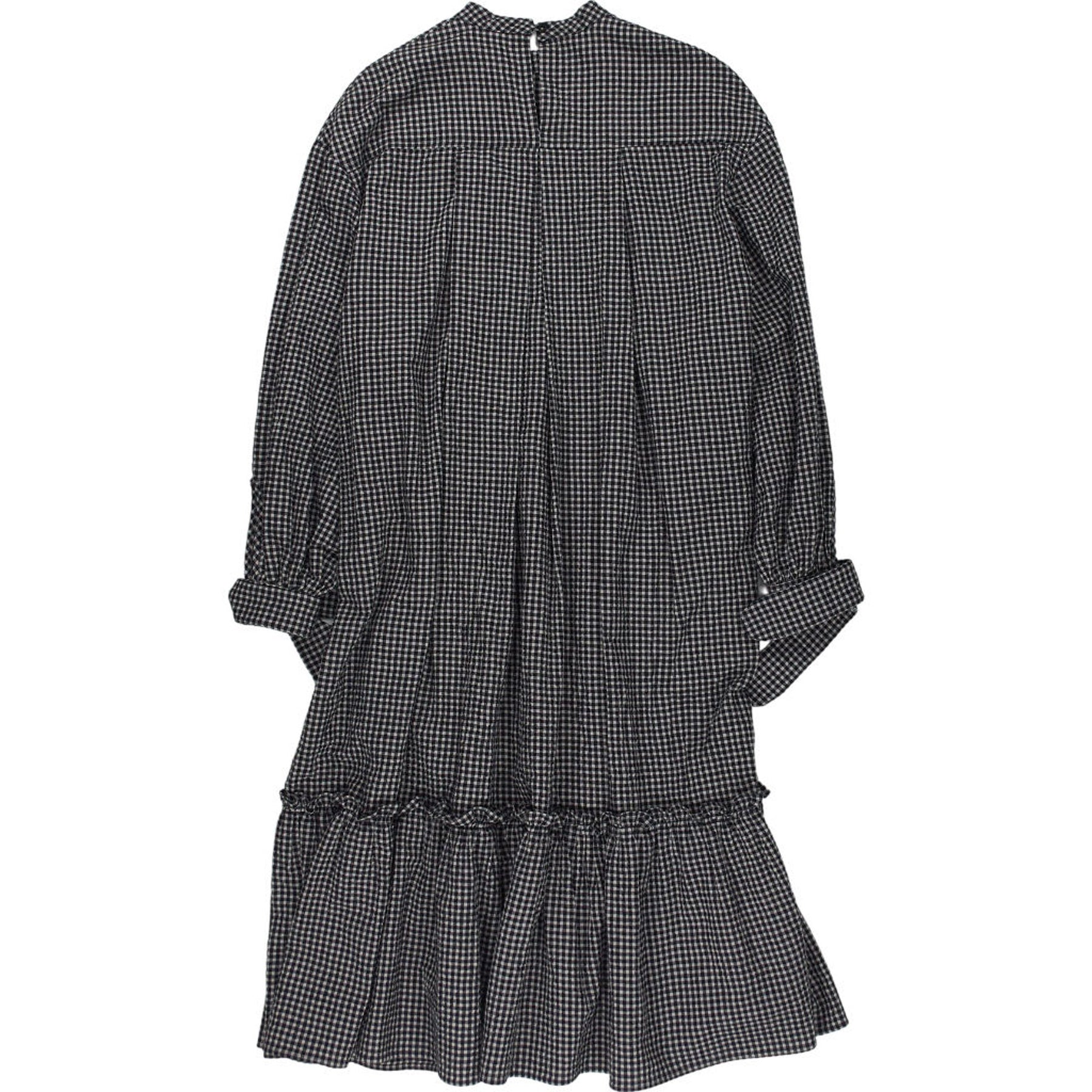 YMC Black Grey Gingham Midi Dress