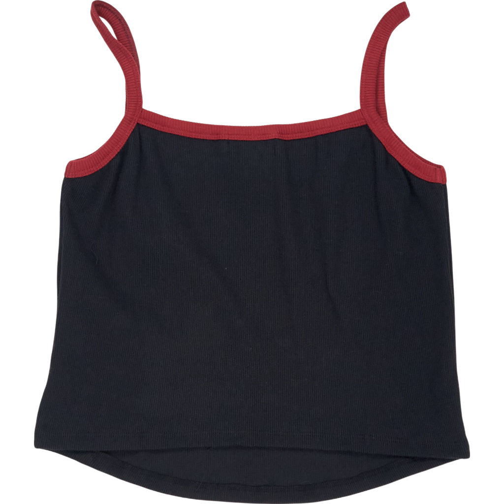 Motel Black Red ICA Rib Vest Top