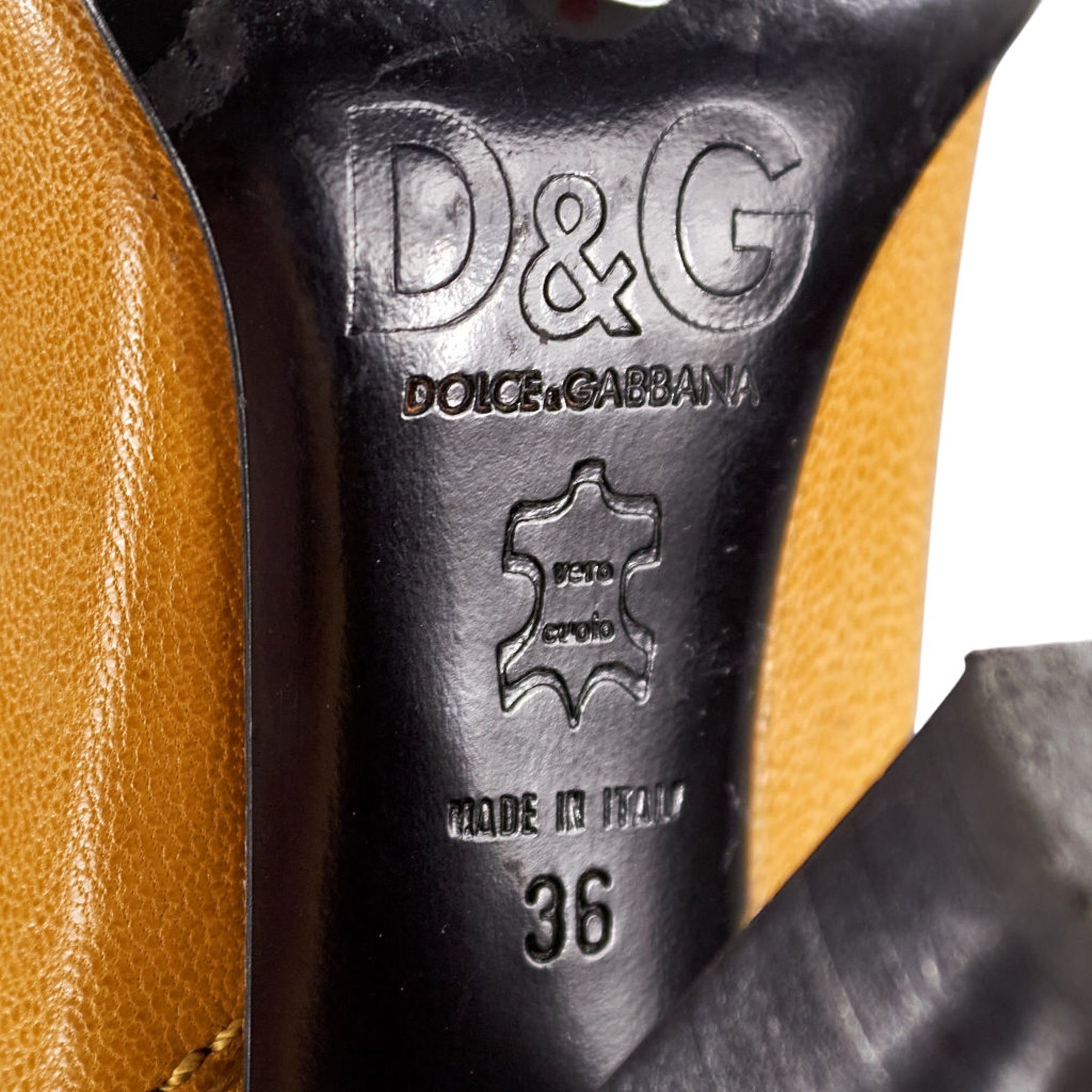 Dolce & Gabbana Yellow Leather Knee-High Boots EU 36