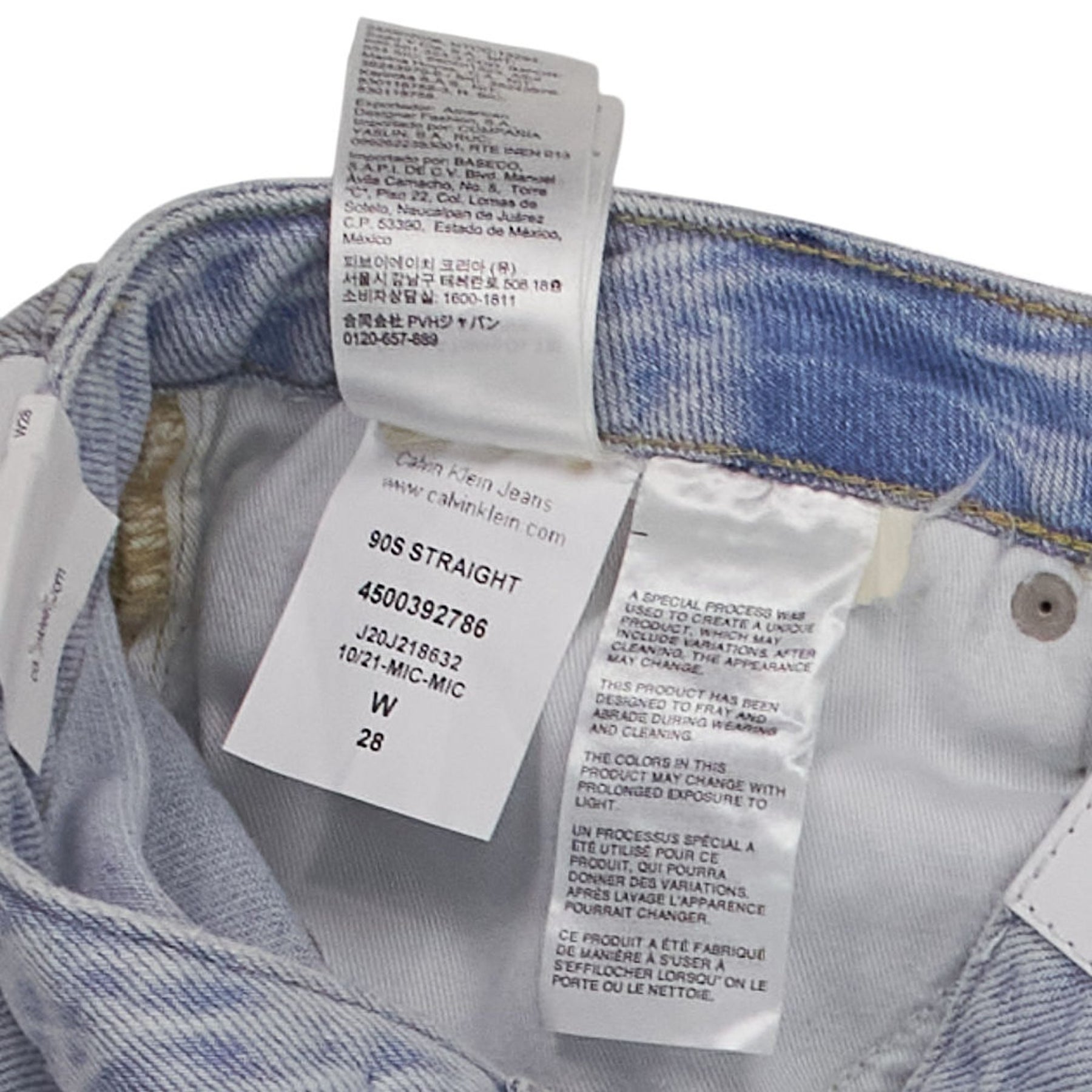 Calvin Klein Light Blue 90s Straight Jeans W 28