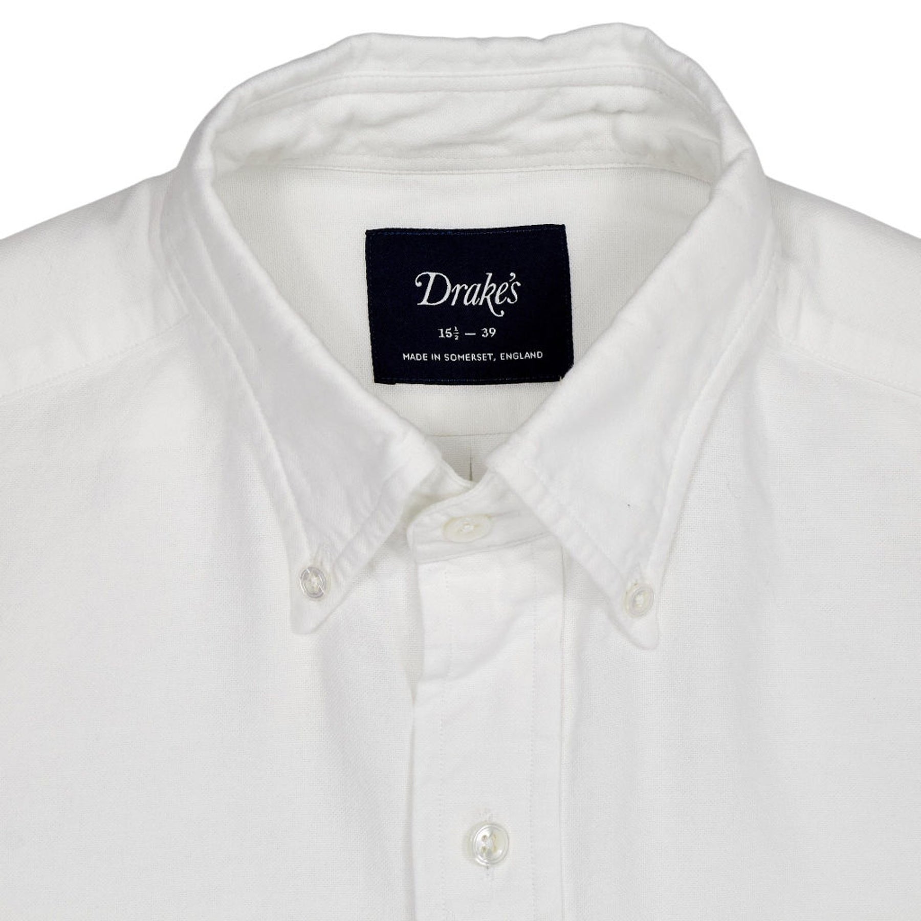 Drake's White Button Down Oxford Shirt