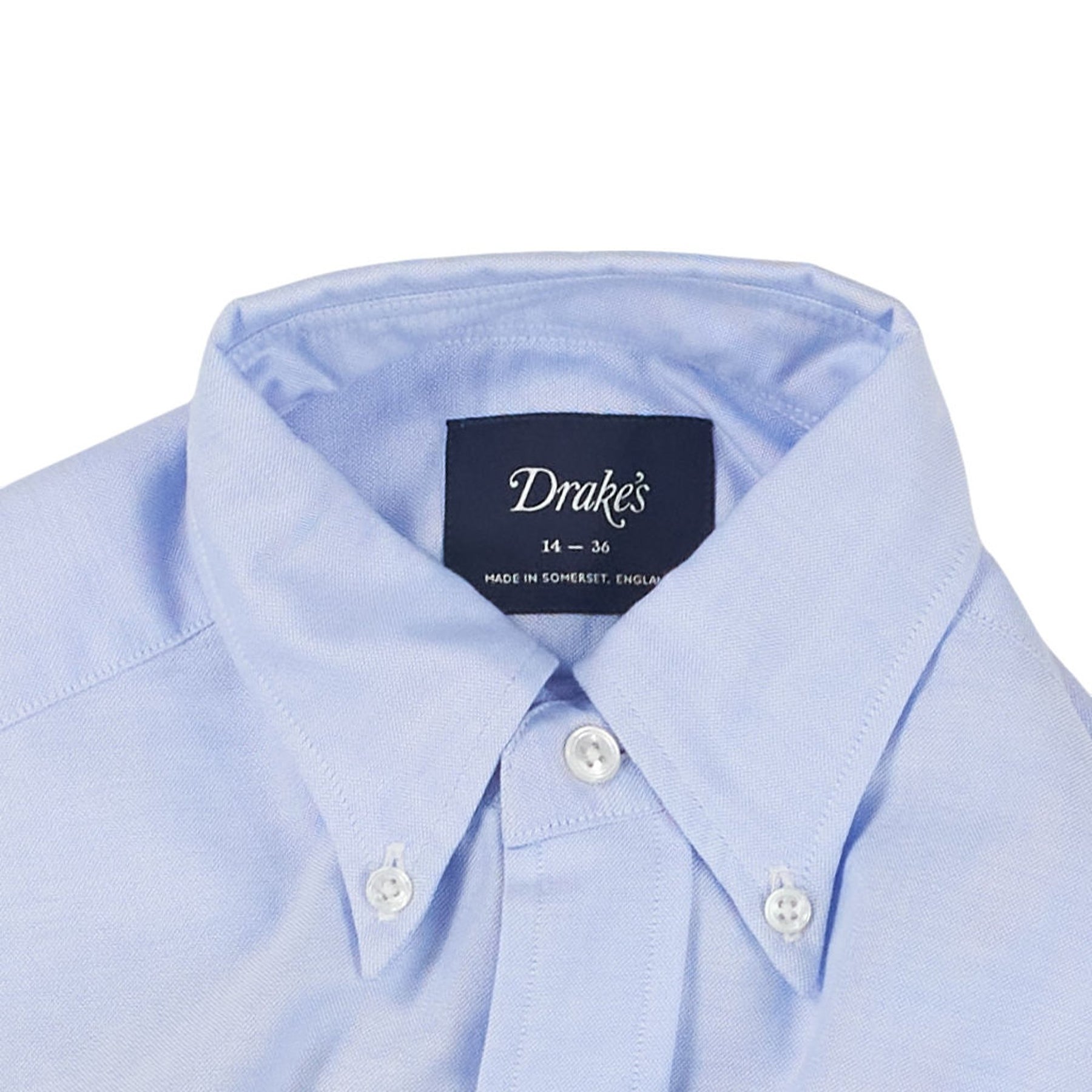 Drake's Blue Button Down Oxford Shirt