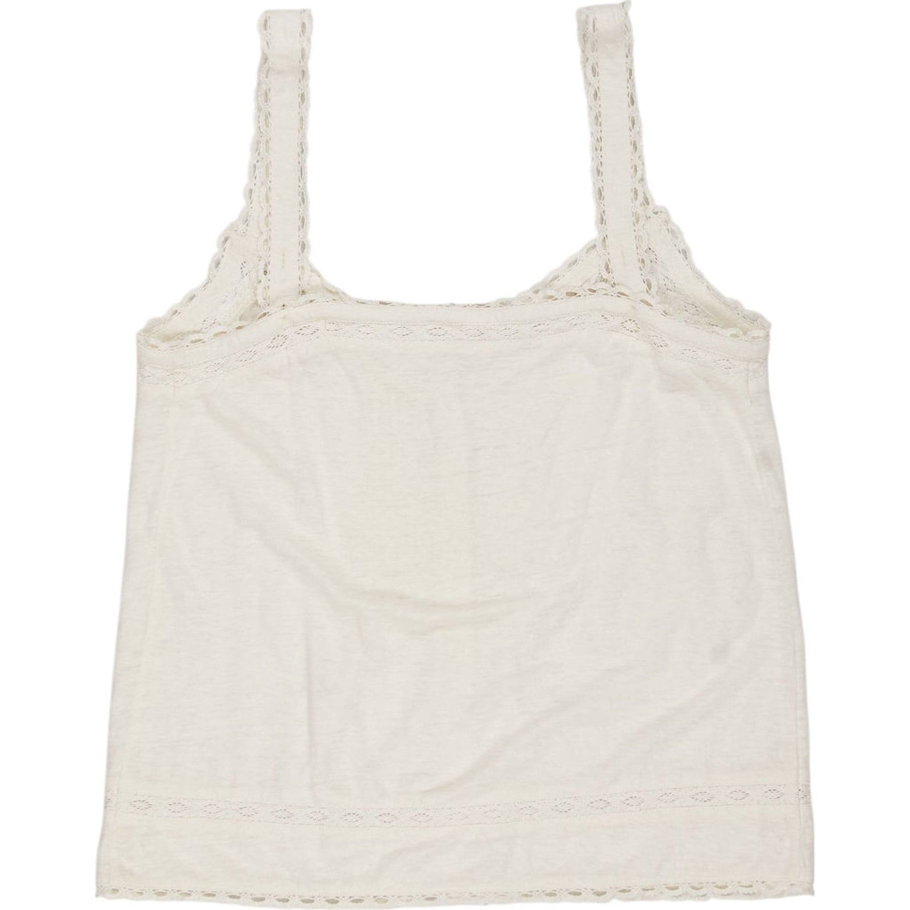 WYSE Cream Lace Trim Tank Top