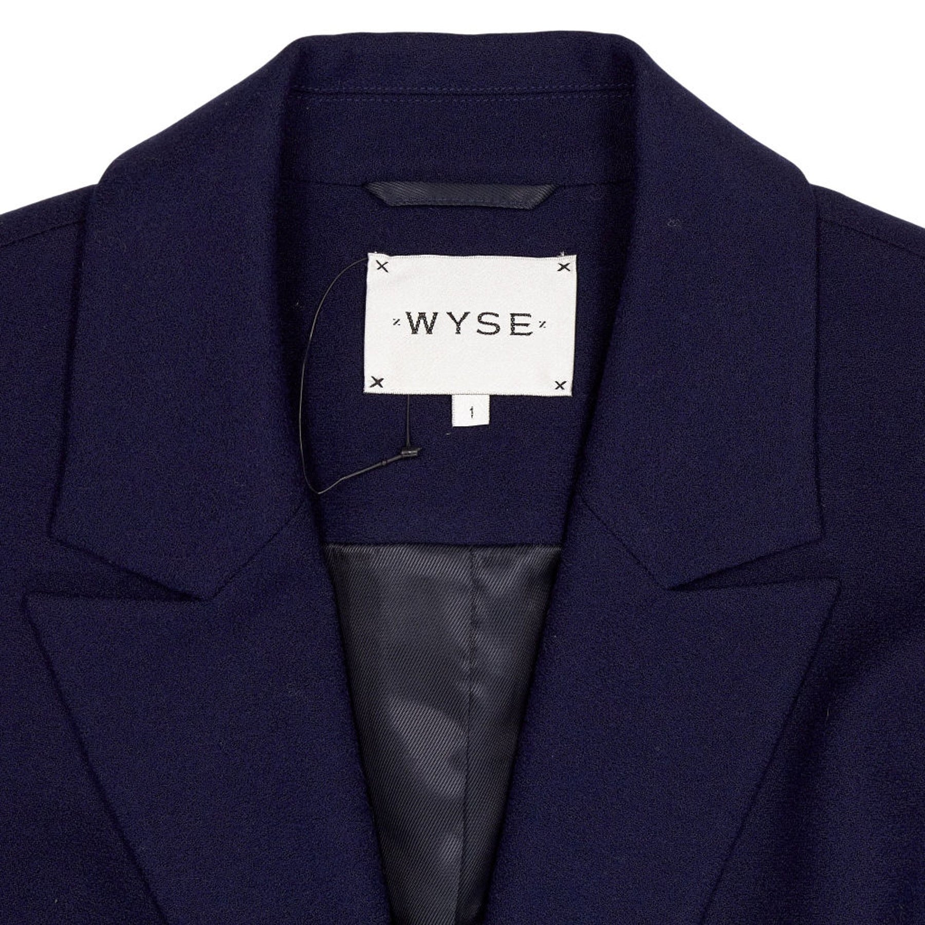 Wyse Navy Wool Crepe Blazer