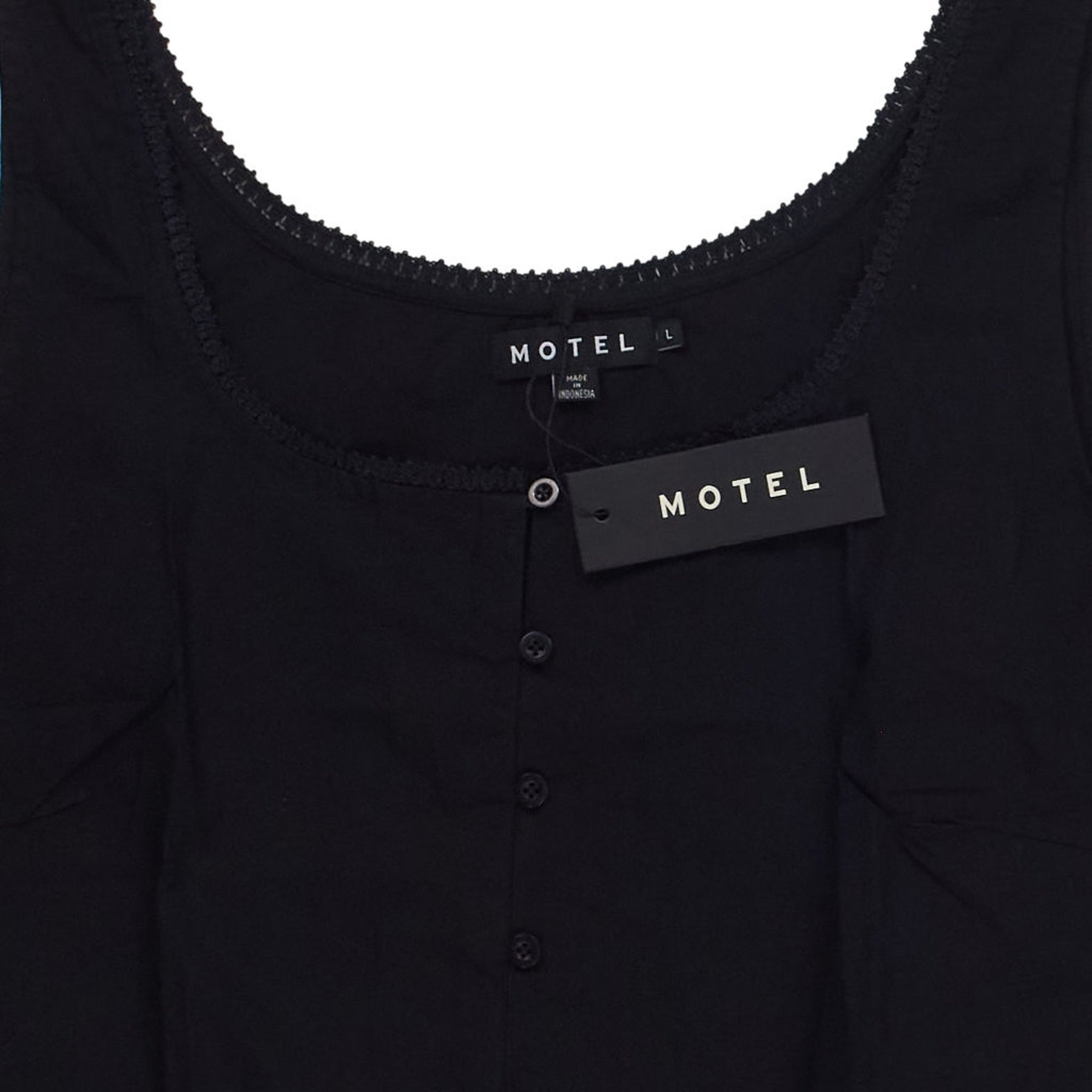 Motel Black Fawn Poplin Top