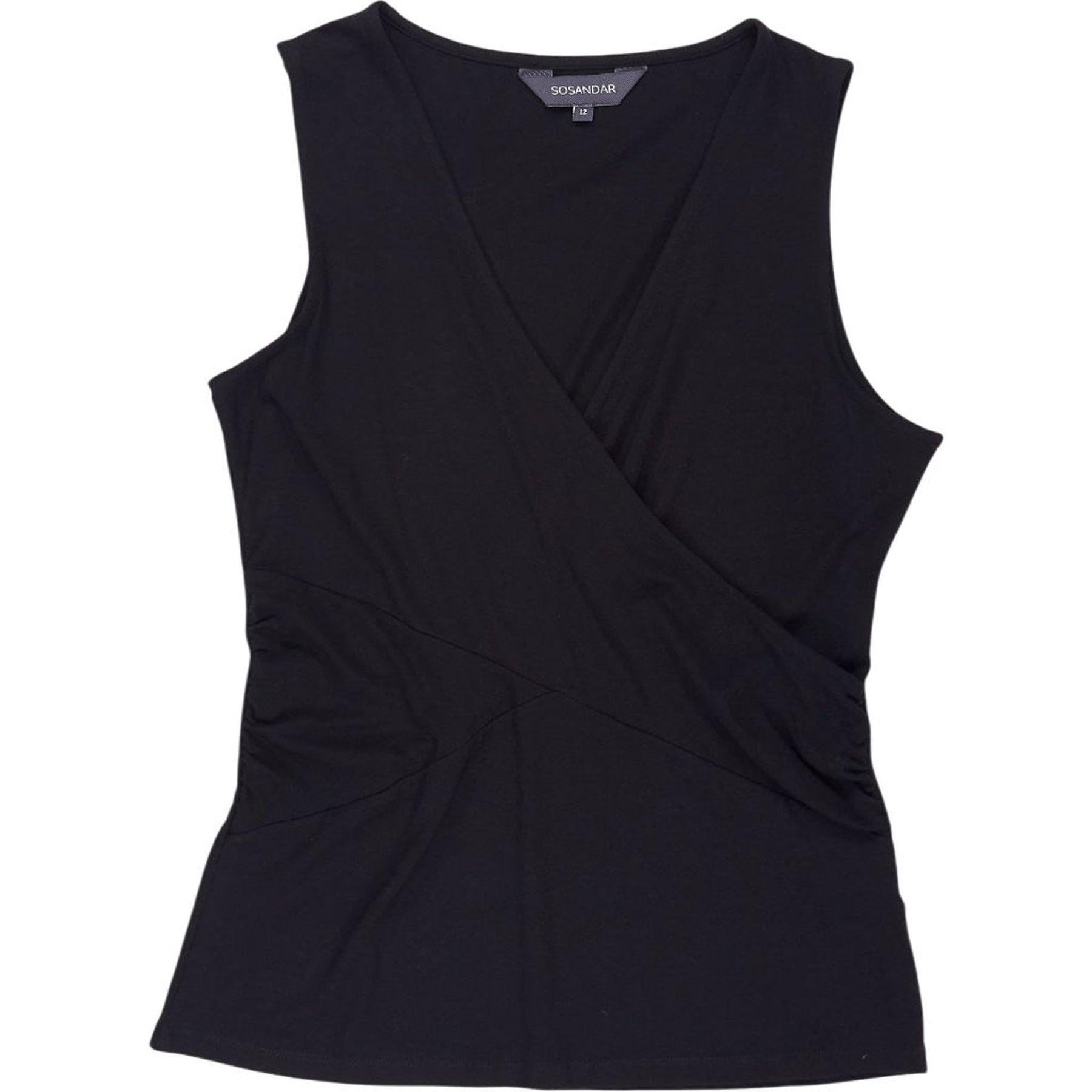 Sosandar Black Wrap Top