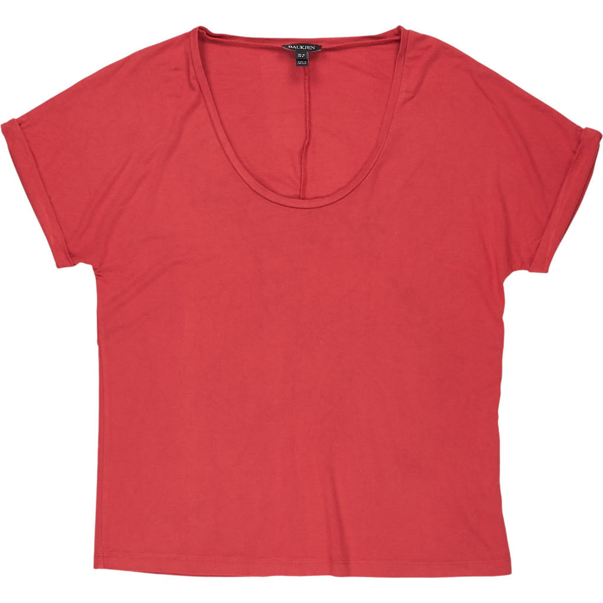 Baukjen Red Scoop Neck T-Shirt