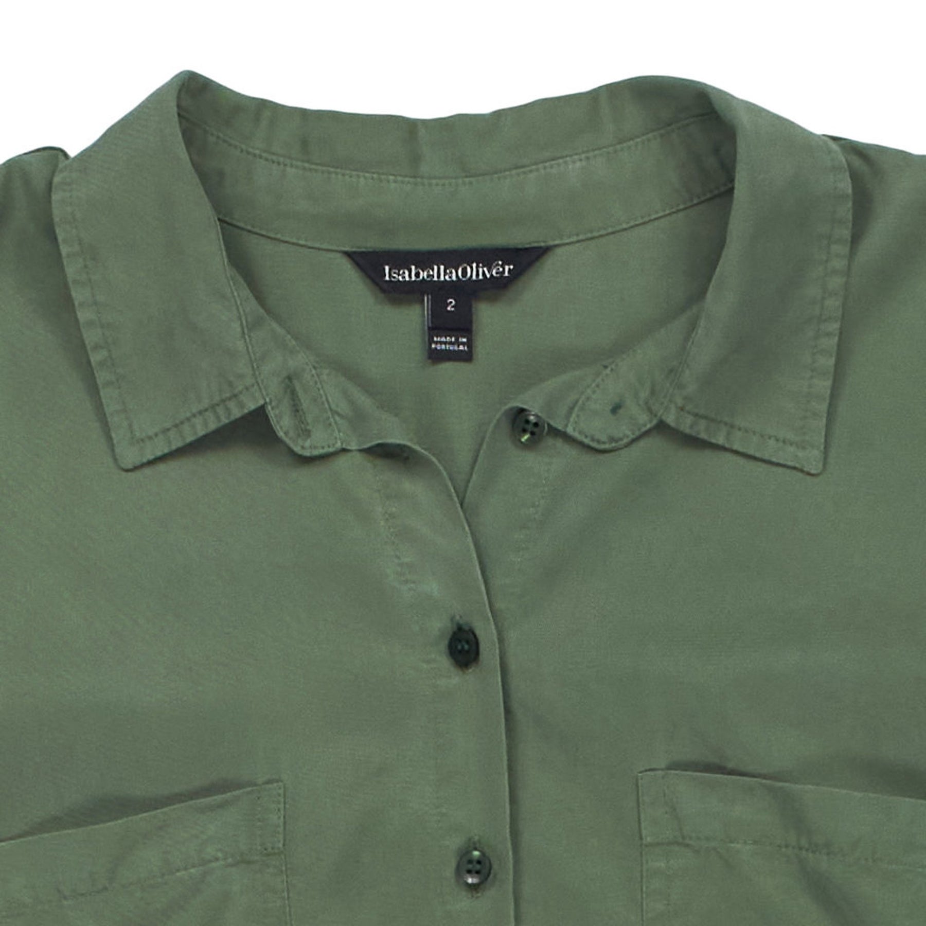 Isabella Oliver Green Button-Up Shirt