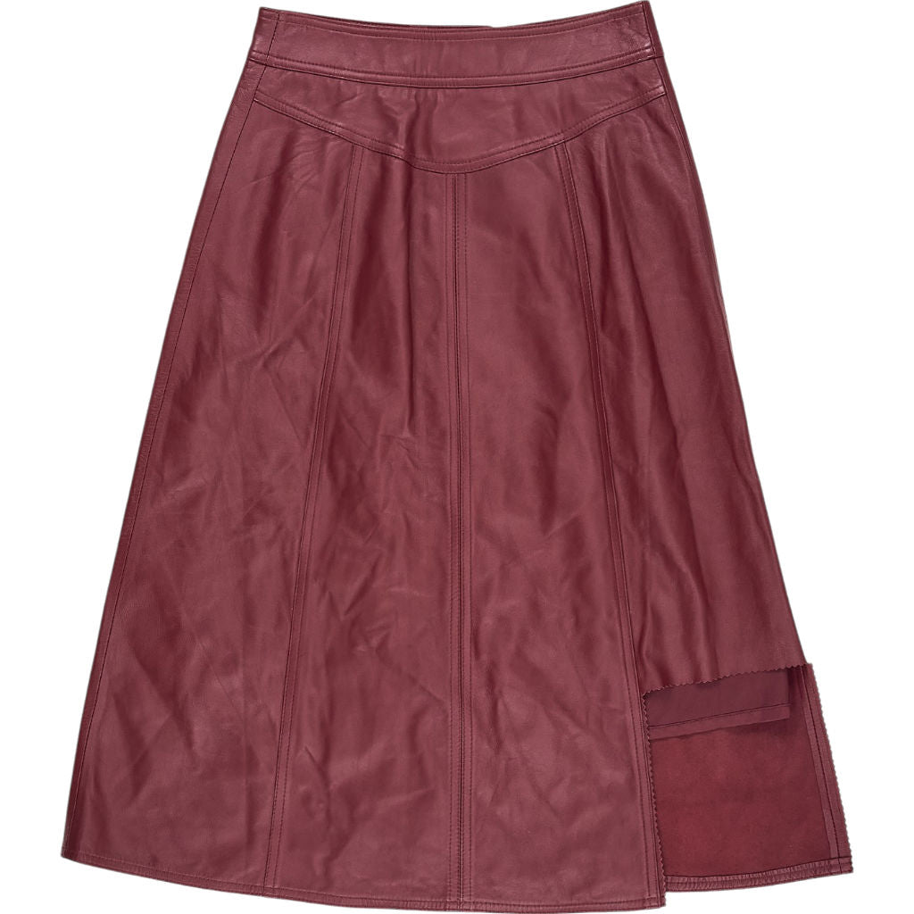 Wyse Burgundy Leather Skirt UK 8