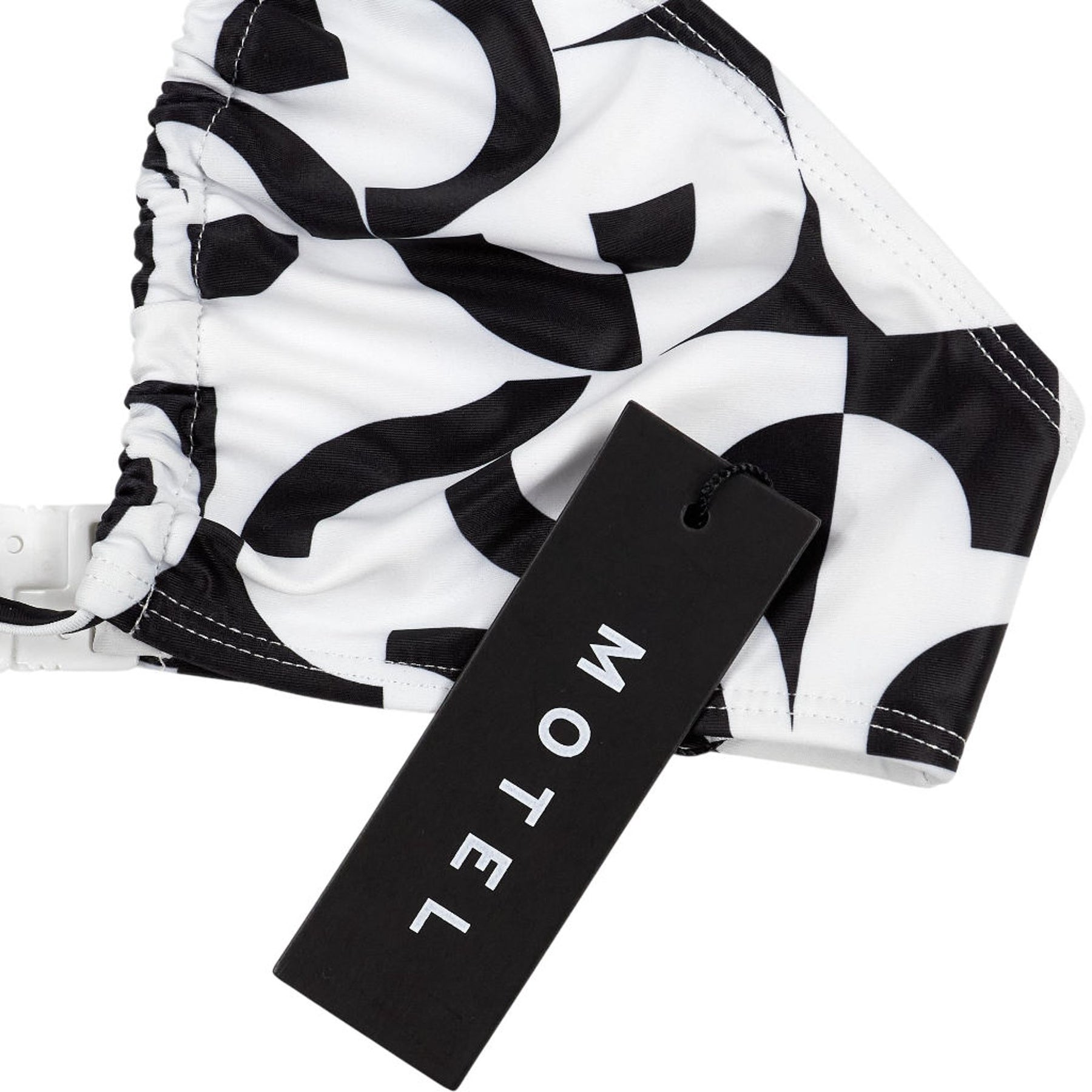 Motel Black White Yessy Bikini Top