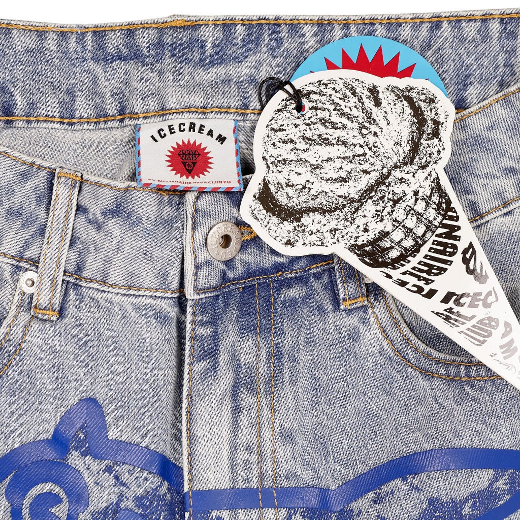 Icecream Light Blue Snakeskin Running Dog Jeans