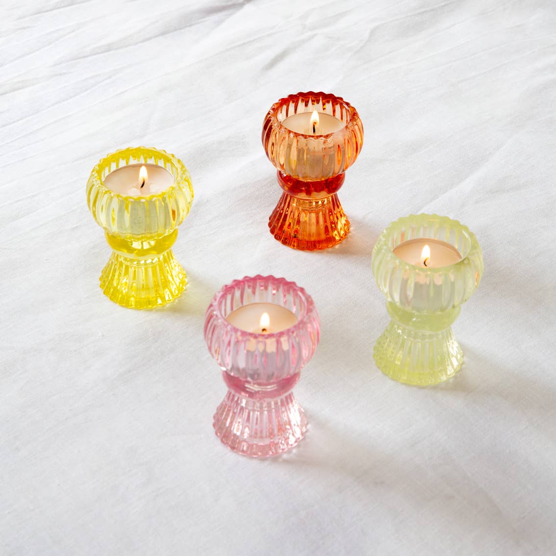 Small Glass Candle Holders - double ended