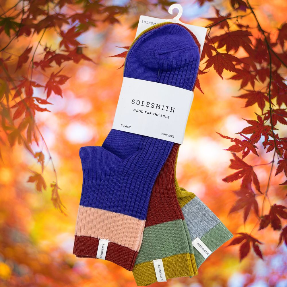 Set of Three Autumnal Shade Ankle Socks