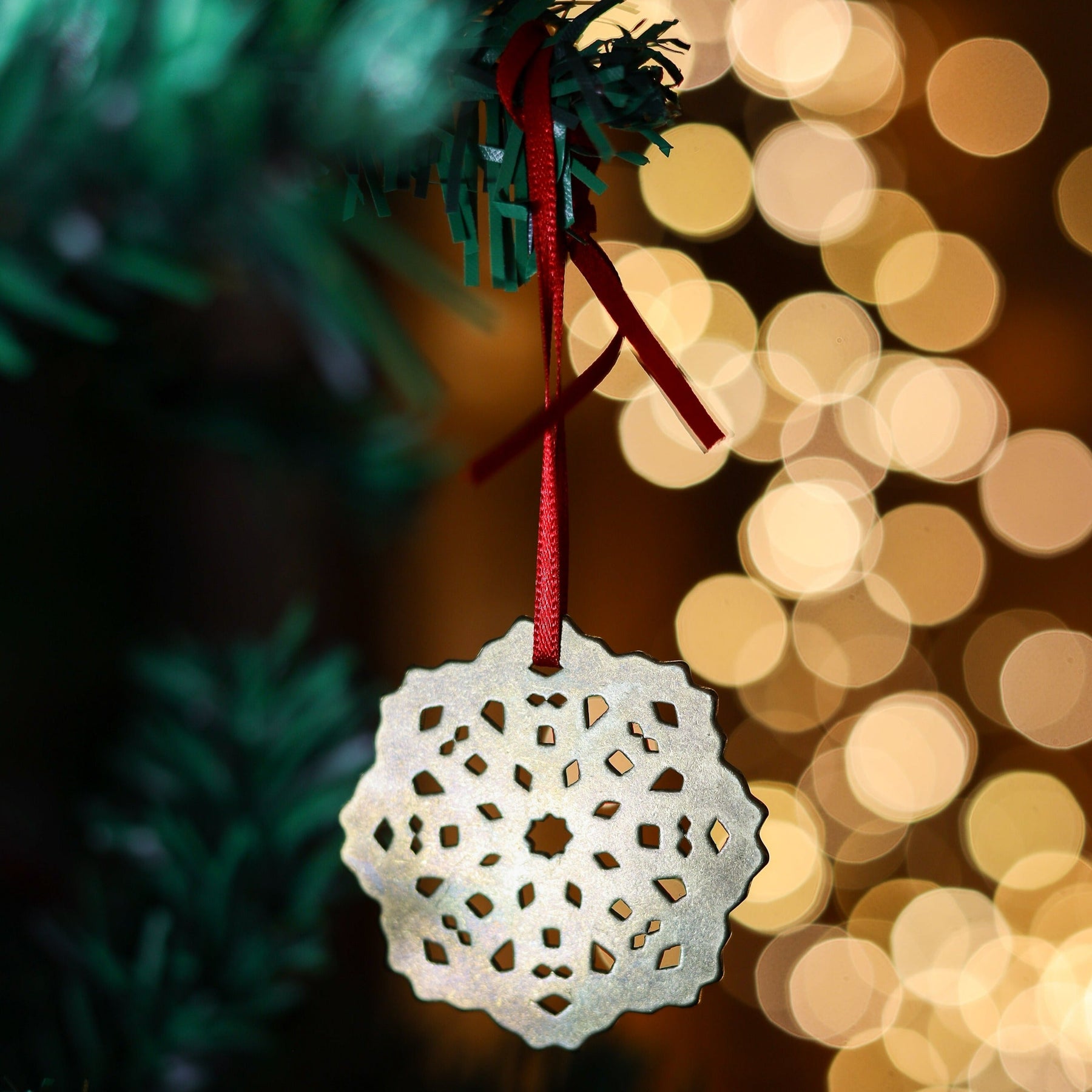 Set of 3 Brass Snowflake Decorations by Pivot