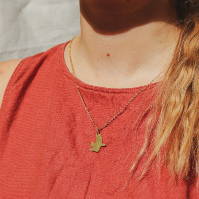 Ella s Brass Dove Necklace By Pivot