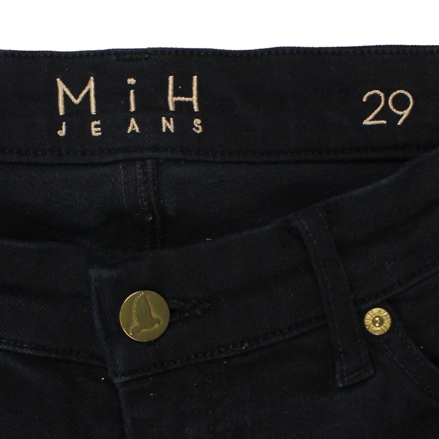 MIH Jeans Black Mid Rise Subtle Boot Cut
