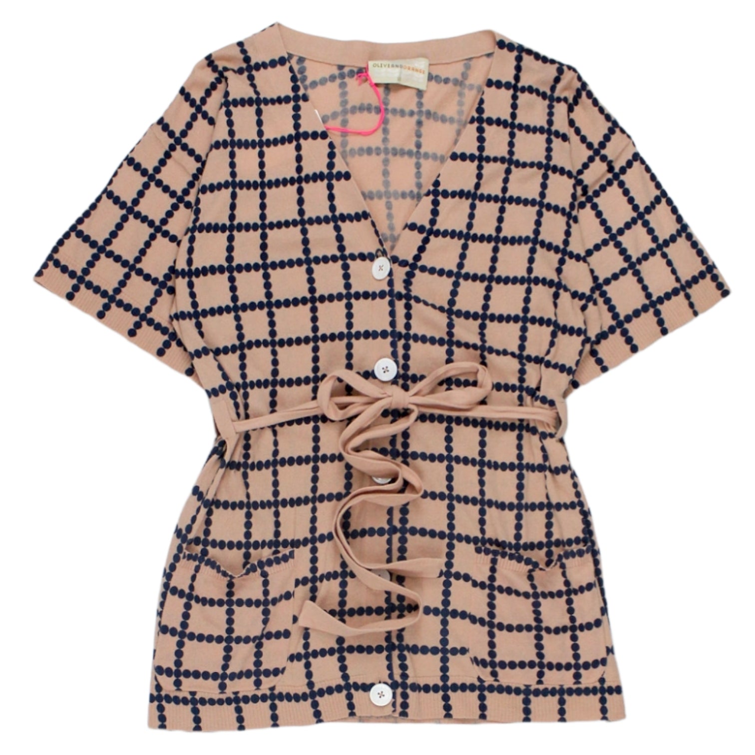 Olive & Orange Rose Grosgain Cardigan