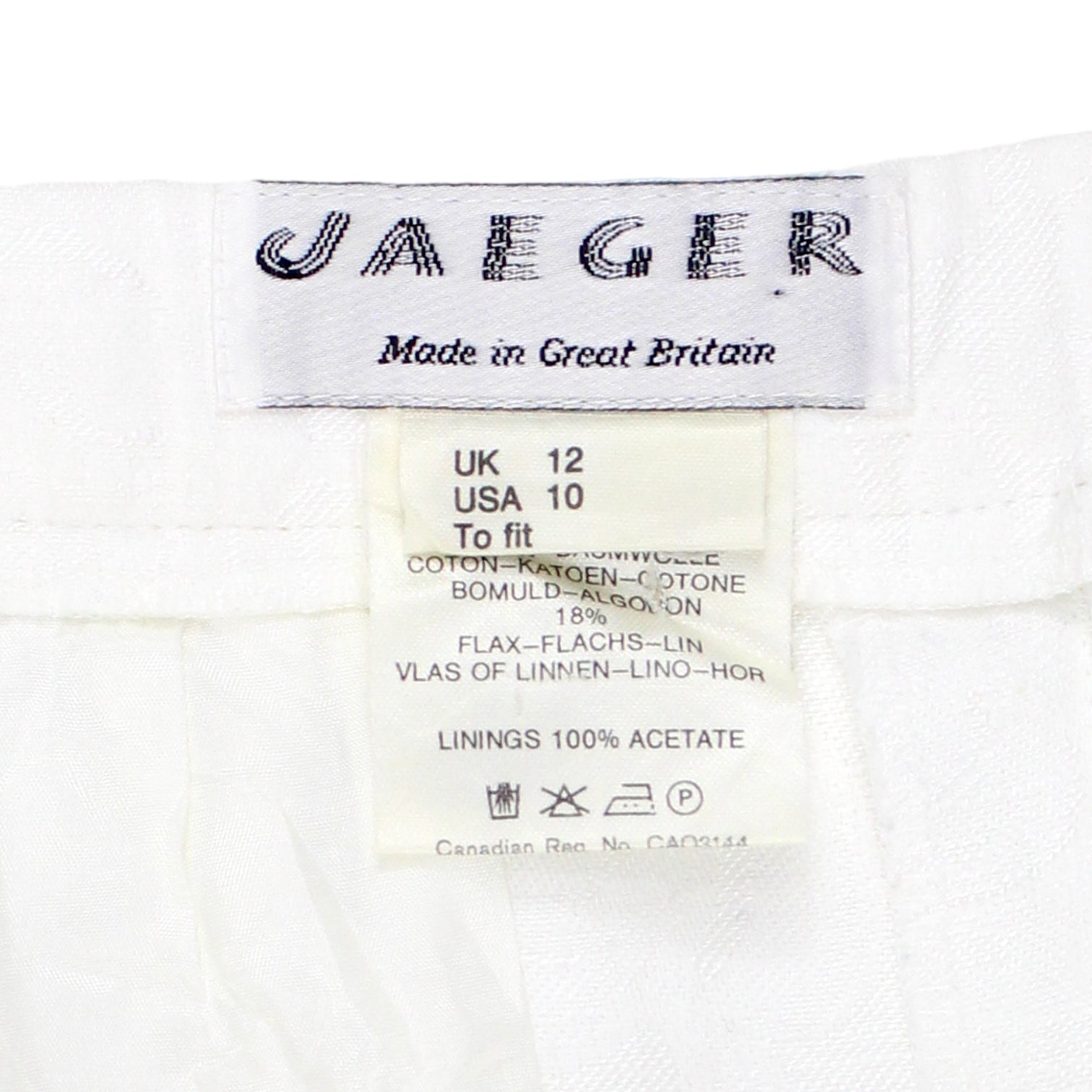 Jaeger White Jacquard Skirt
