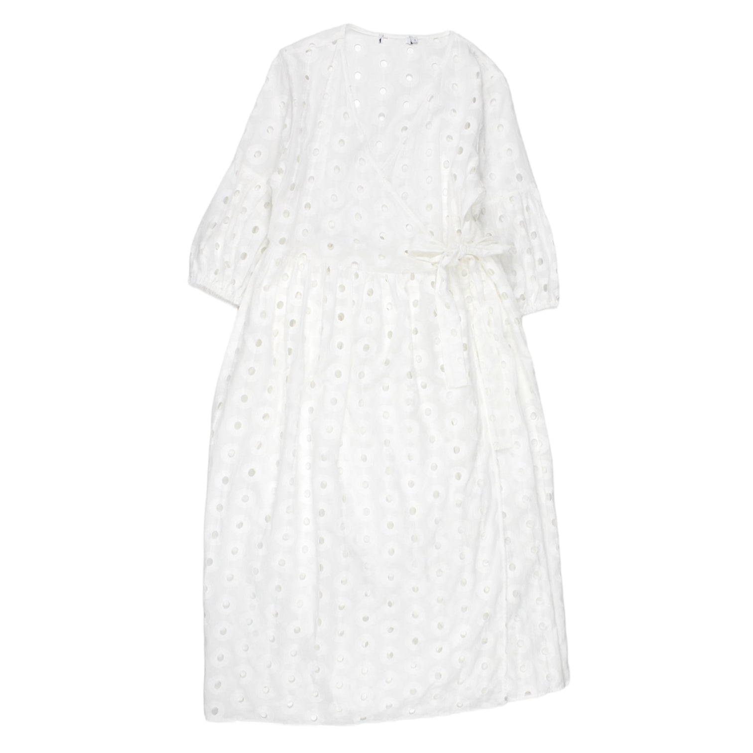NRBY White Circle Broderie Anglais Dress - Sample