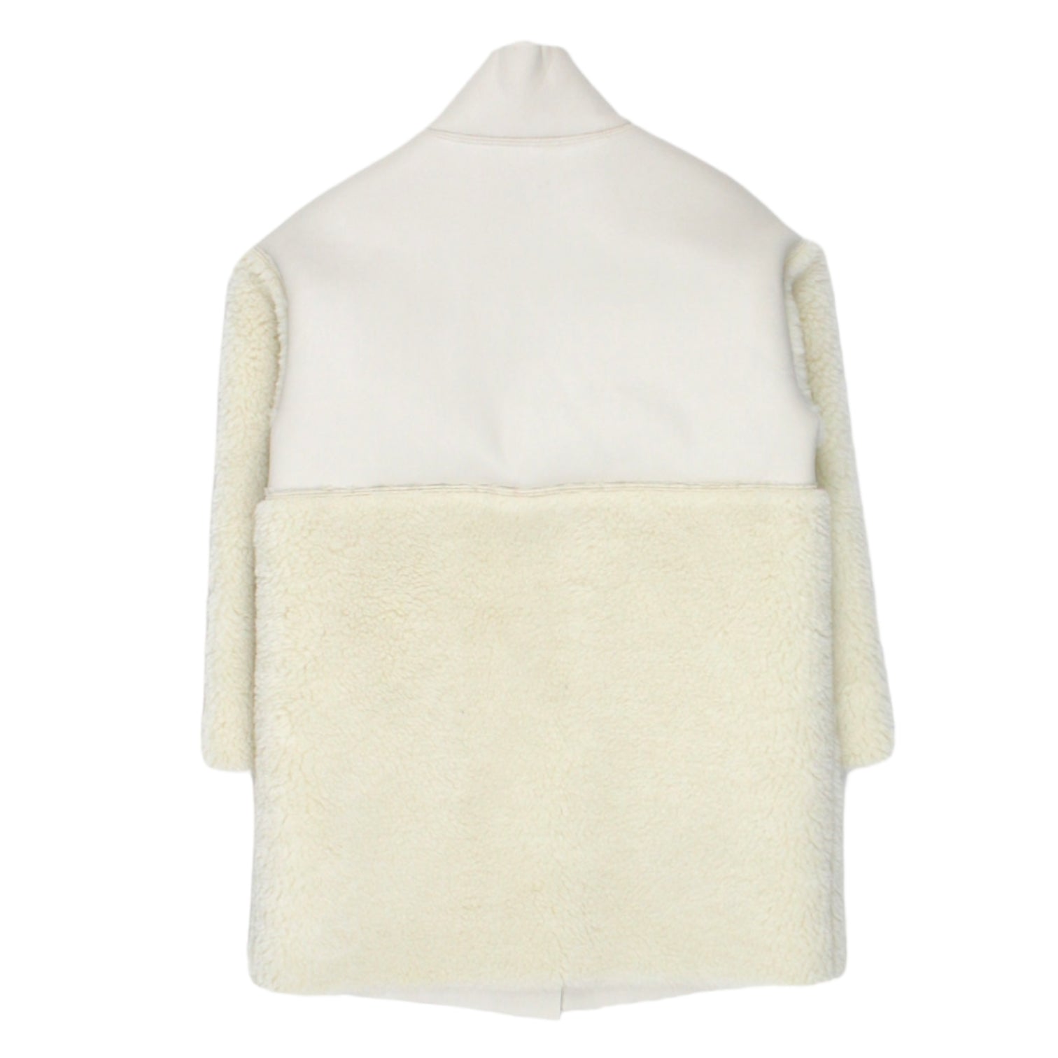 Calvin Klein Cream Faux Fur Leather Coat