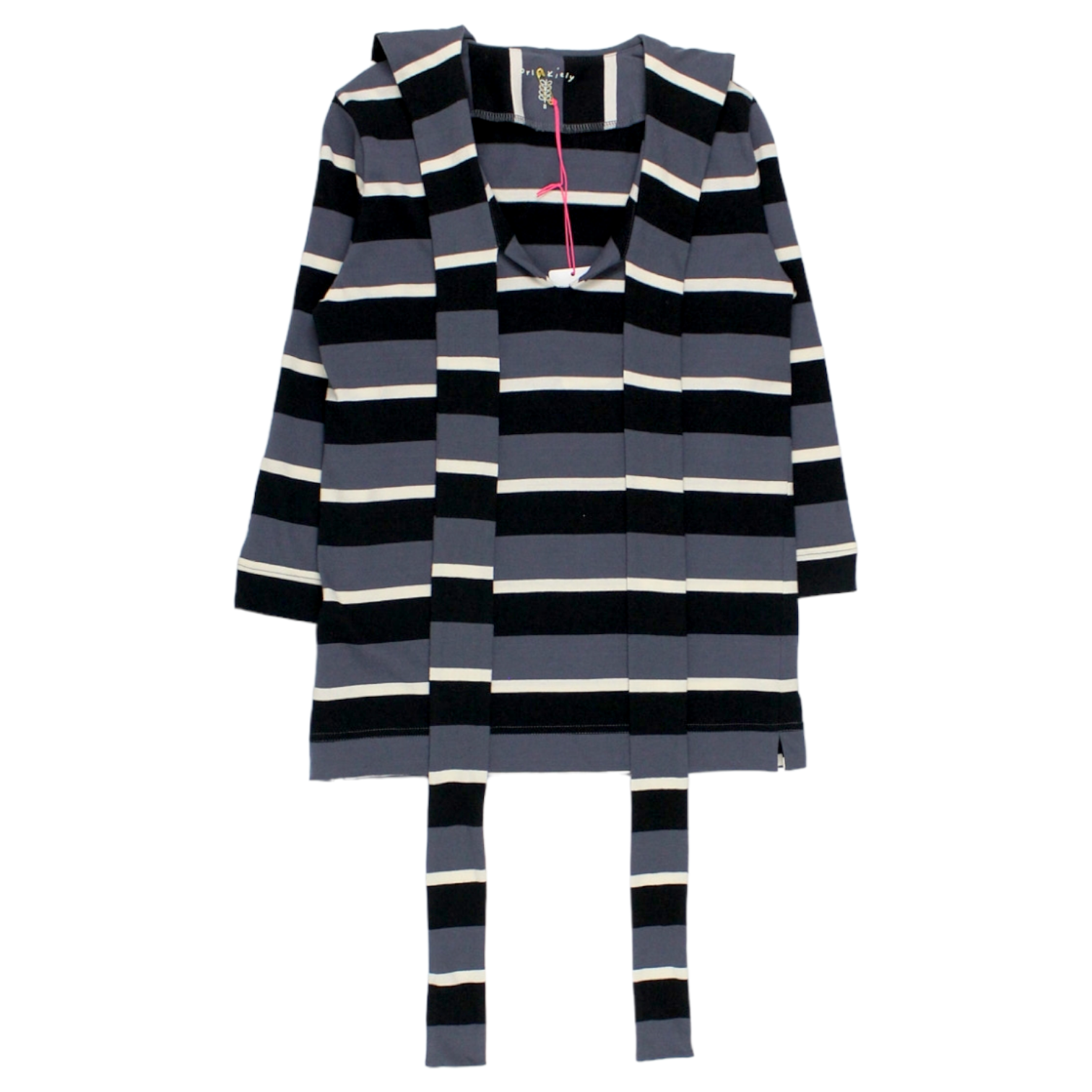Orla Kiely Grey/Black Stripe Tie Top