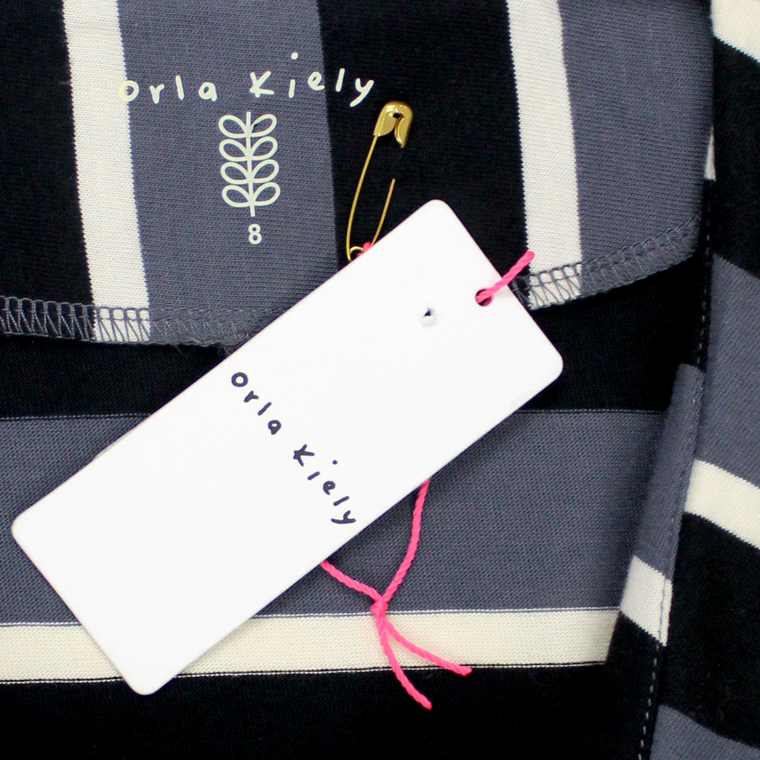 Orla Kiely Grey/Black Stripe Tie Top