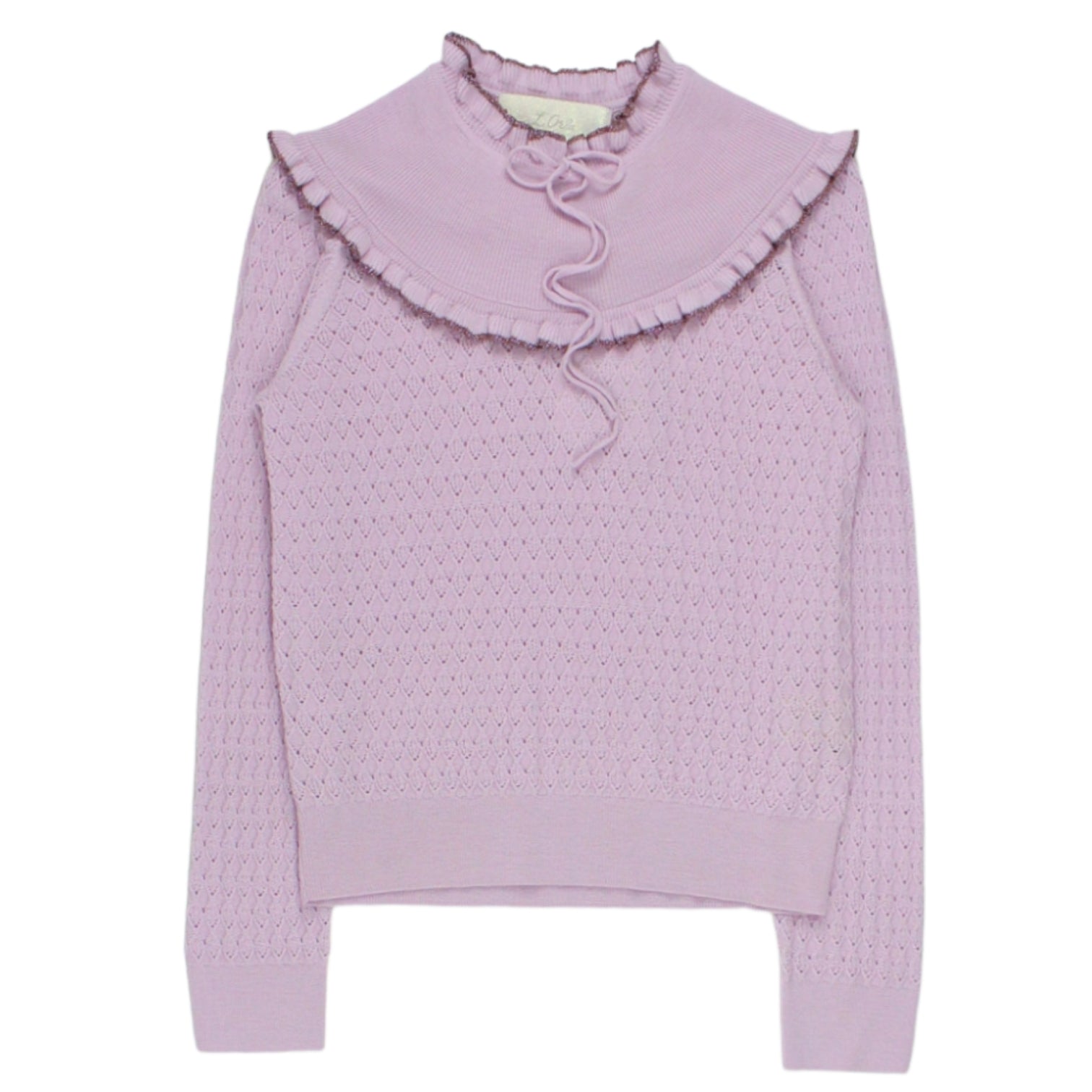 Pointelle Frilly Jumpers Pointelle Ruffle Yoke Jumper Boohoo NZ
