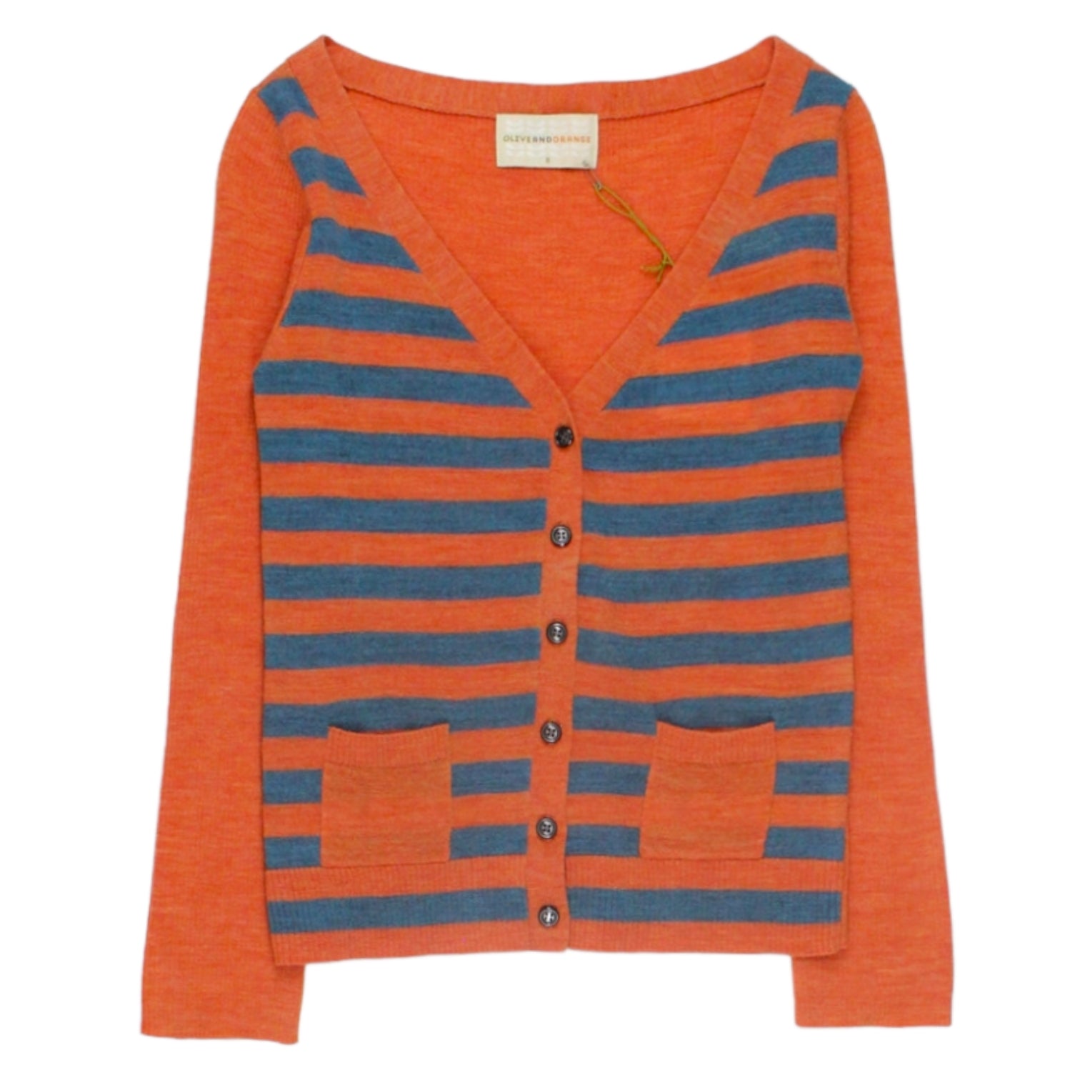 Orange on sale striped cardigan