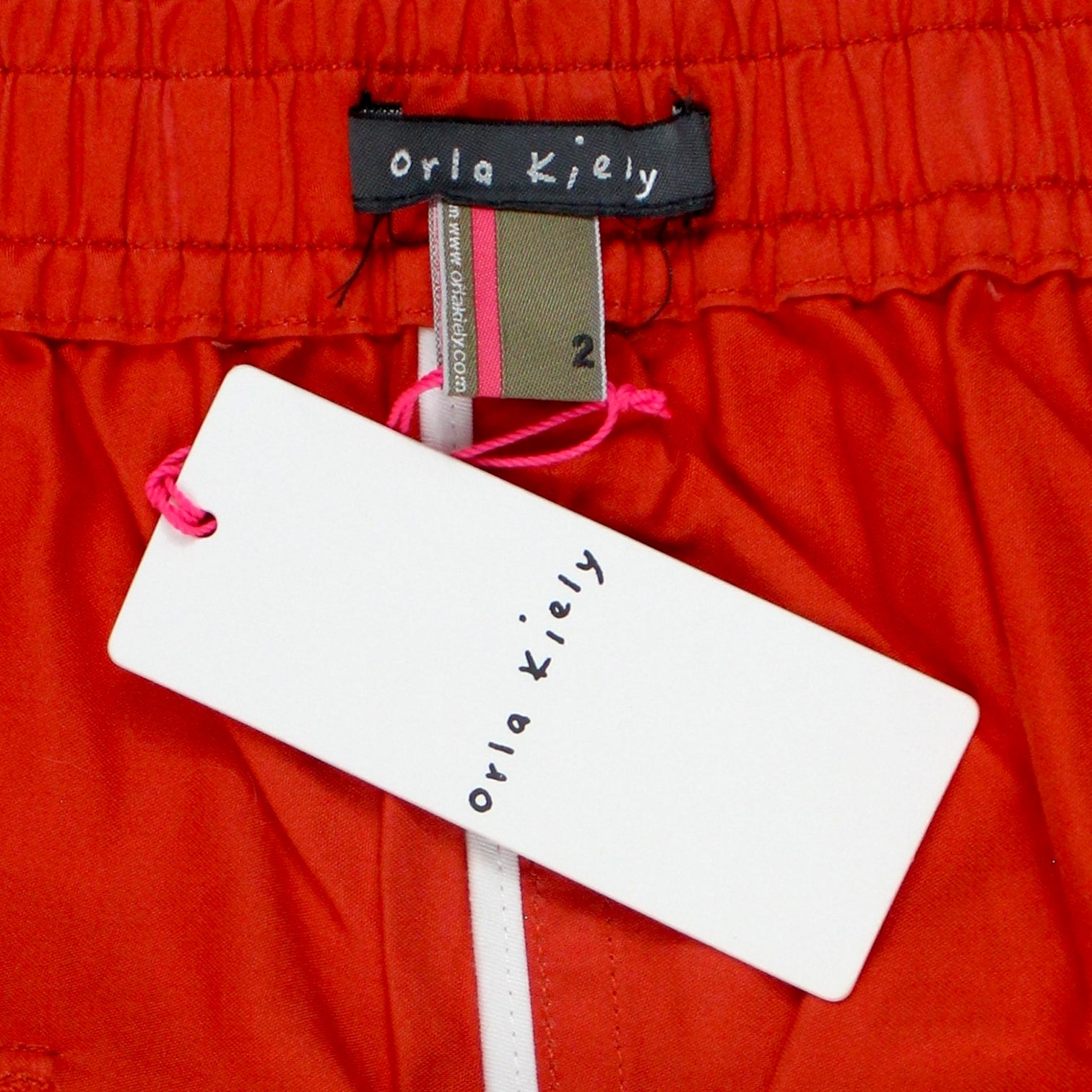 Orla Kiely Orange Cotton Satin Bandeau Dress