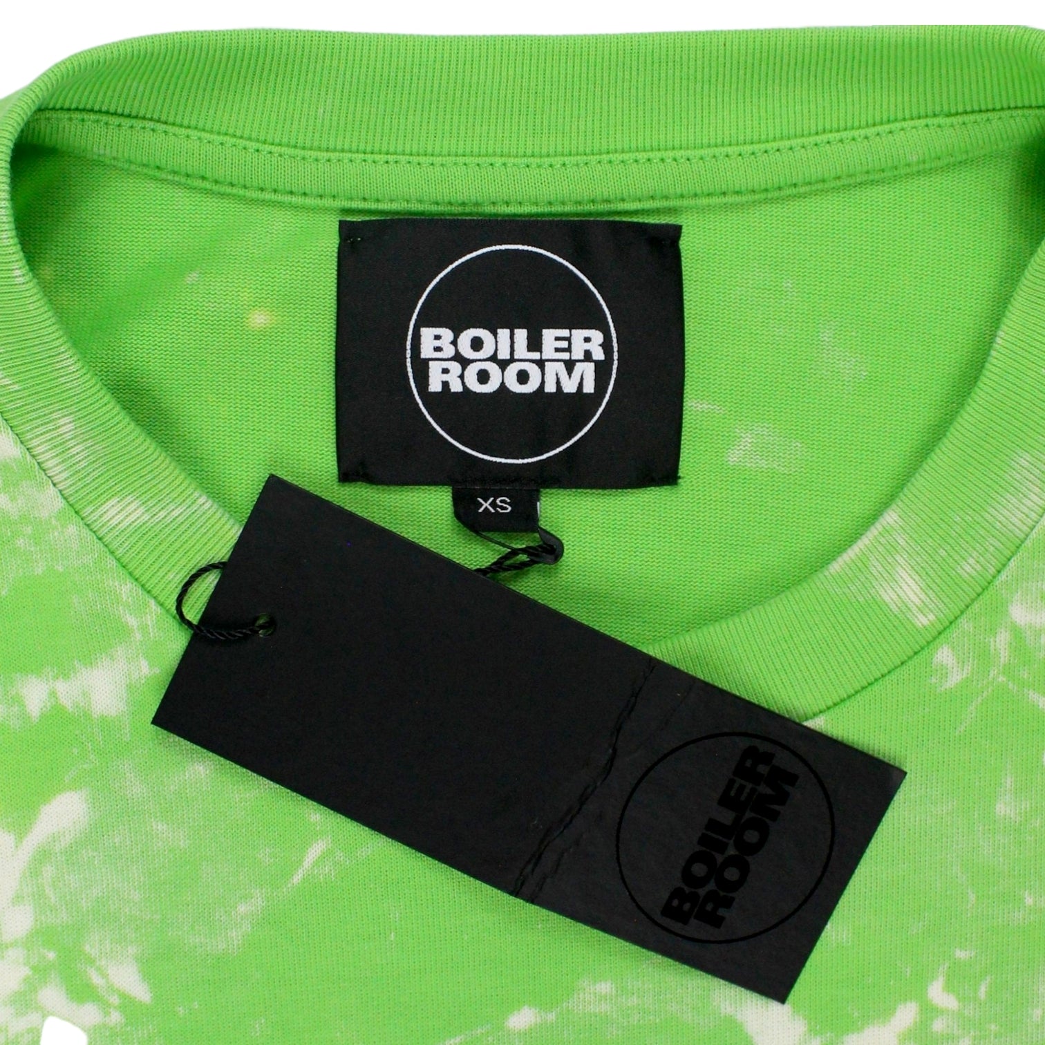 Boiler Room Lime Globe Logo Bleached Tie-dye T-Shirt
