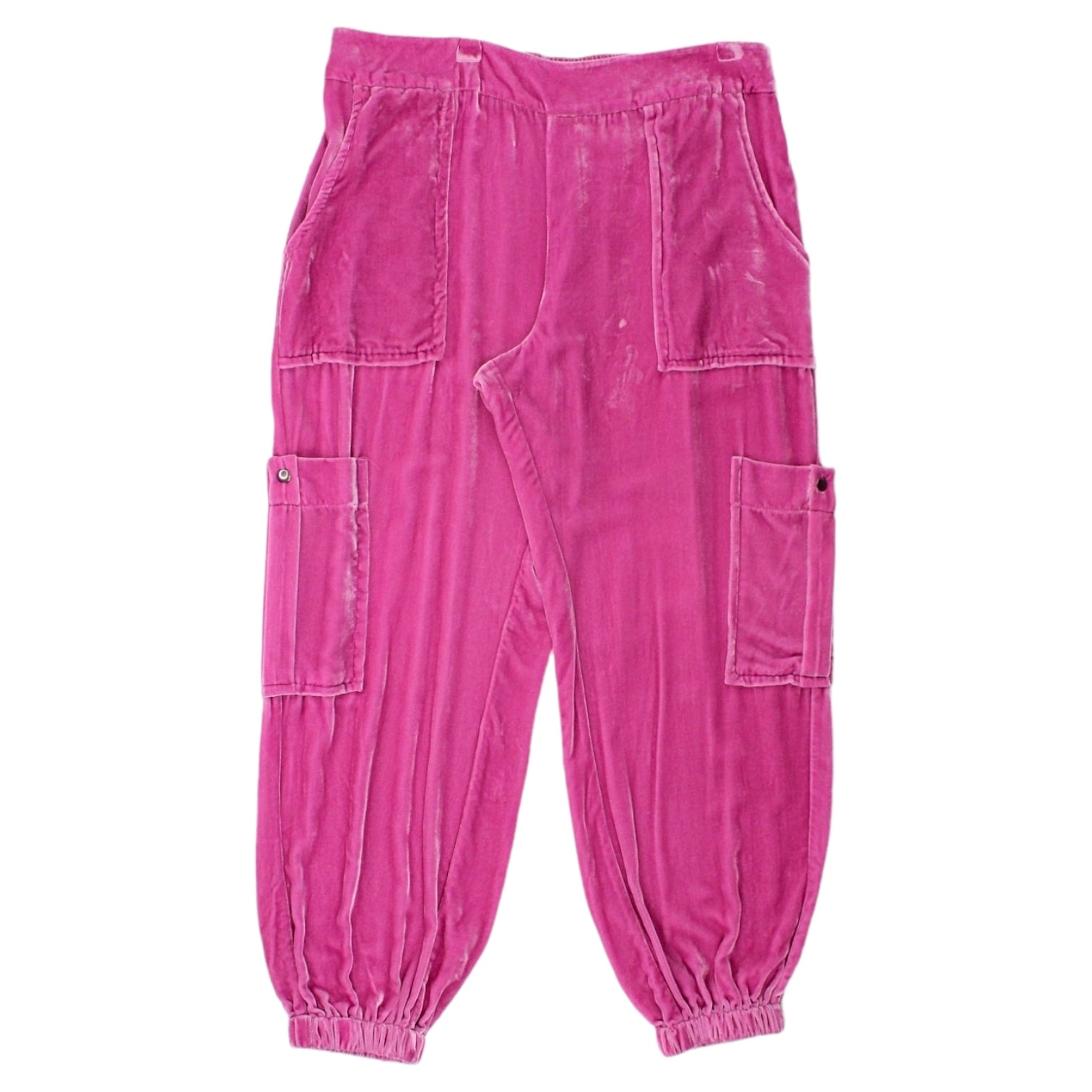 NRBY Pink Velour Cargo Pants - Sample