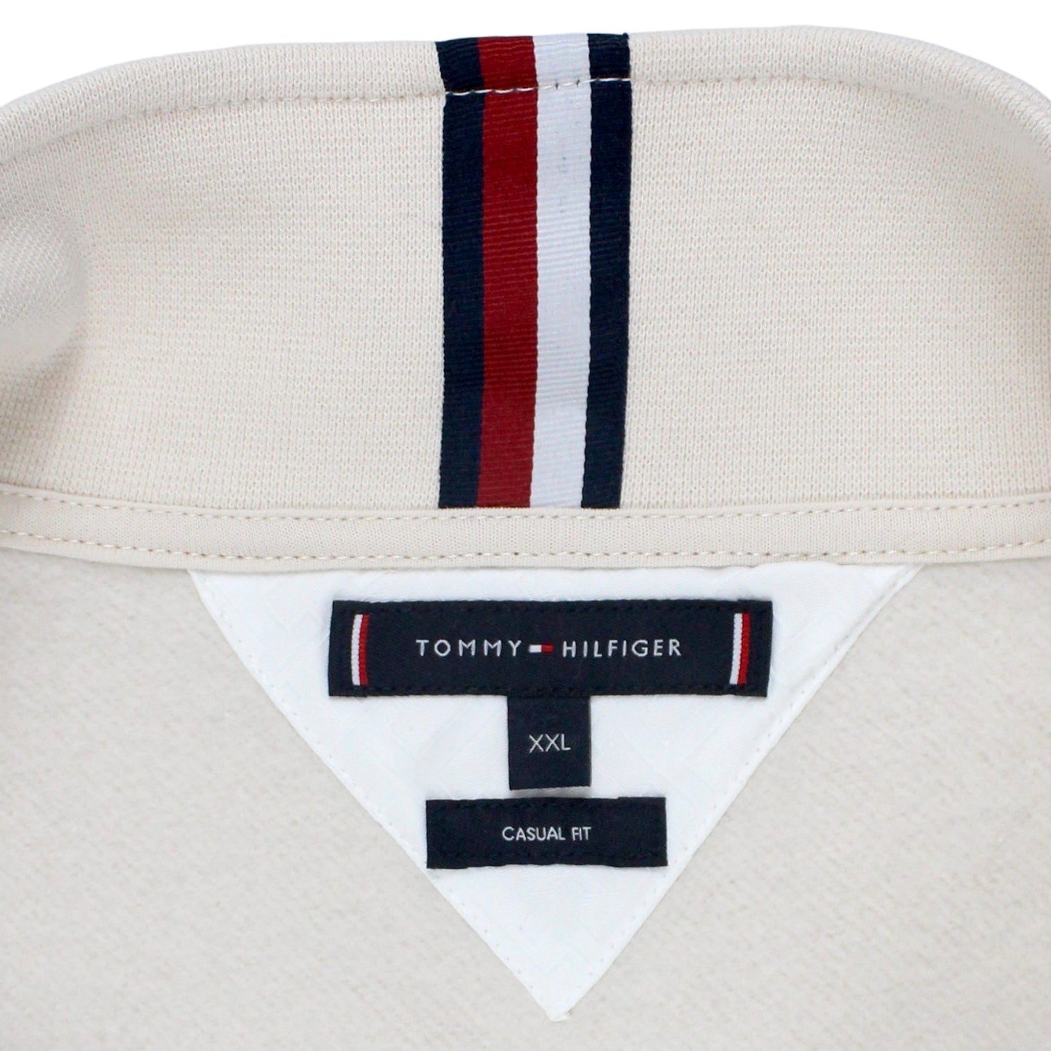 Tommy Hilfiger Cream Half Zip Monogrammed Sweatshirt