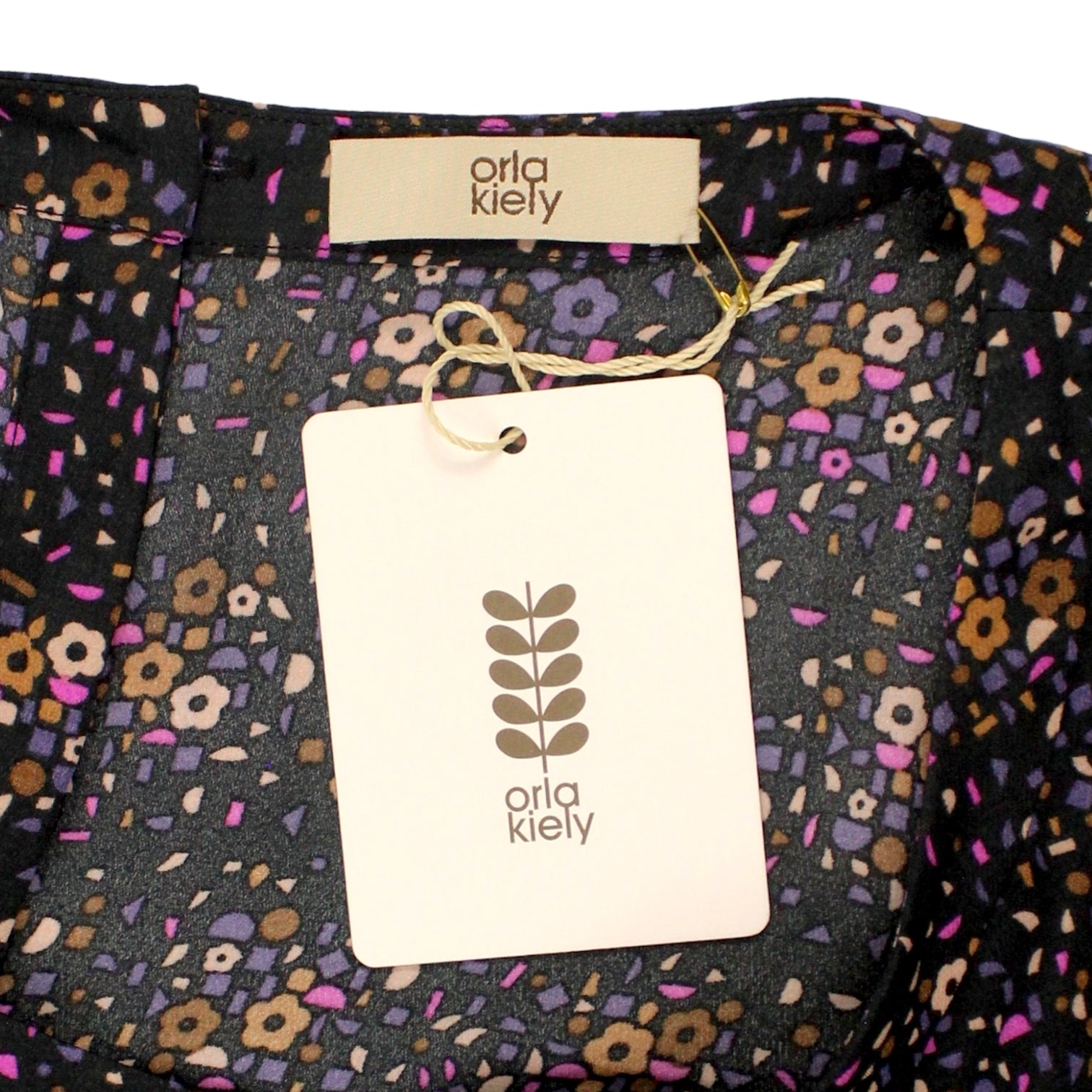Orla Kiely Black Floral Pleat Sleeve Top