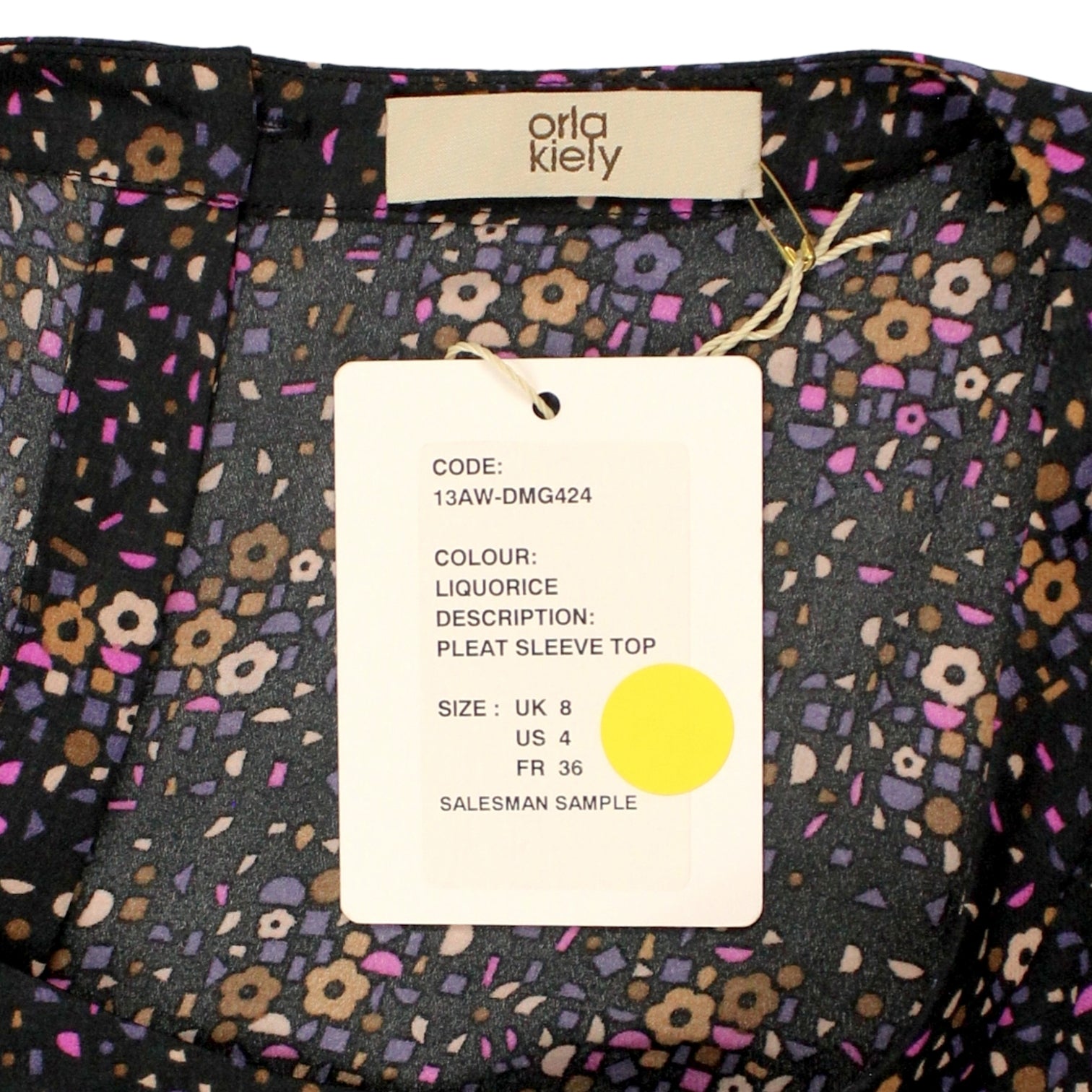 Orla Kiely Black Floral Pleat Sleeve Top