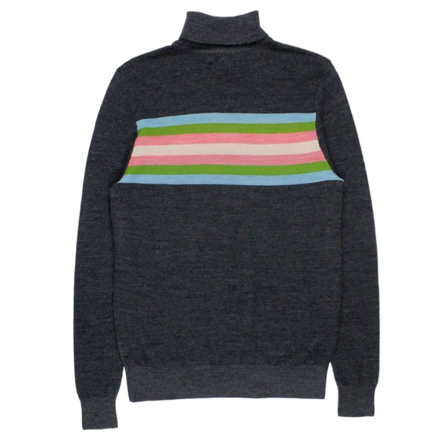 Orla Kiely Charcoal Striped Polo Neck Jumper