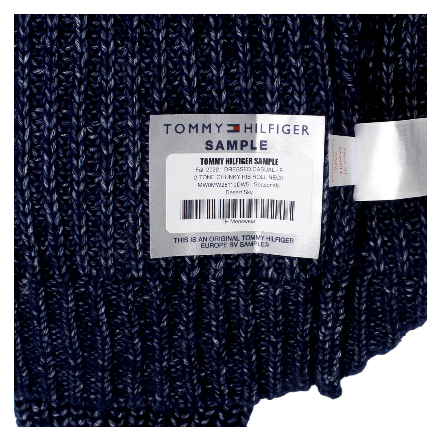 Tommy Hilfiger Navy 2 Tone Chunky Rib Roll Neck