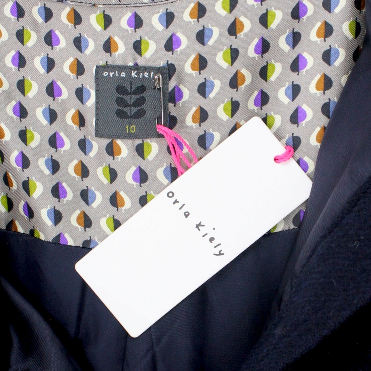 Orla Kiely Navy/Contrast Wool Shirt Dress