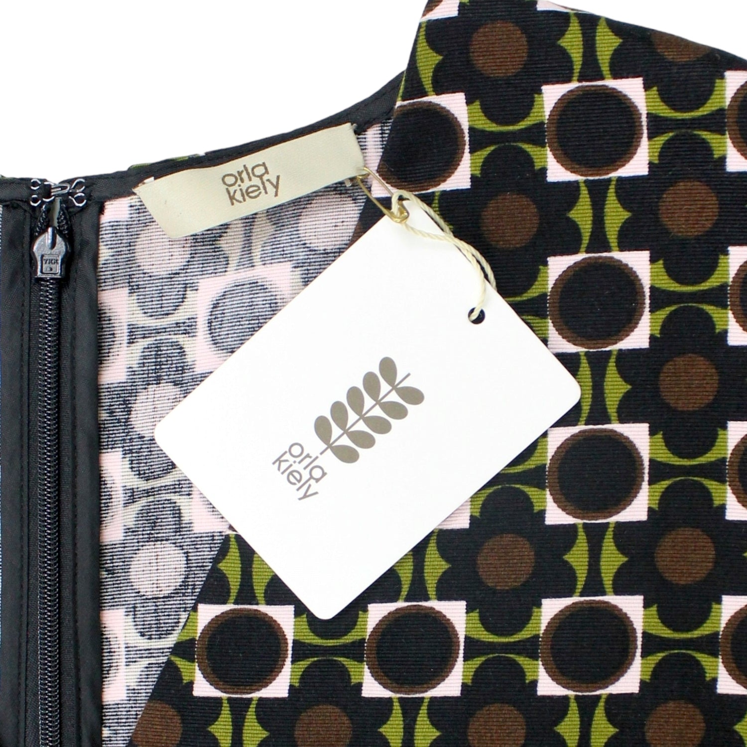 Orla Kiely Olive & Rose Flower Tile Maxi Dress
